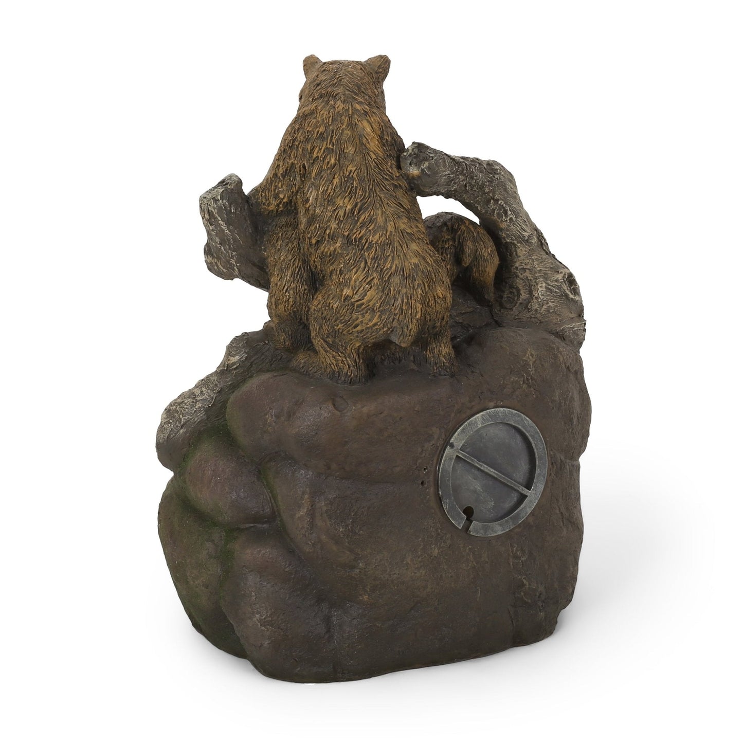 Outdoor Weather Resistant Floor Fountain with Light, Family of Bears and Two tiers Design