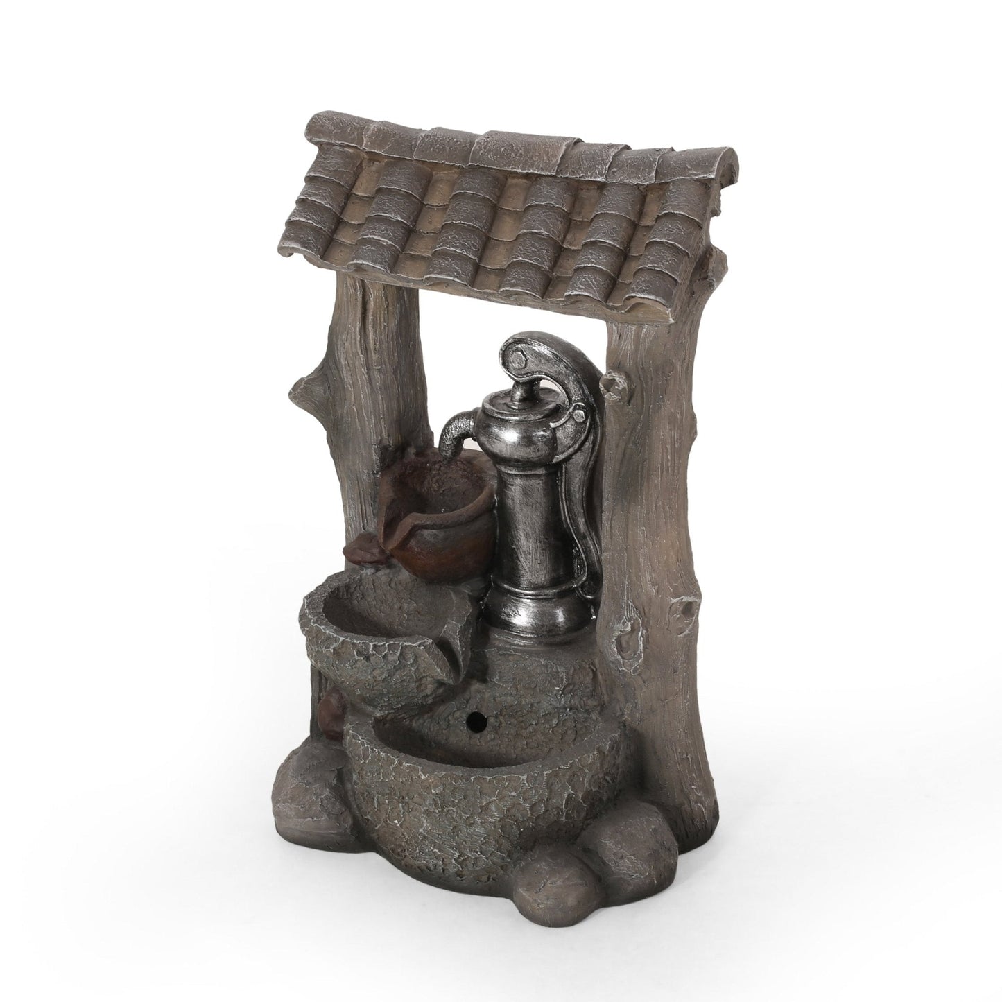 Outdoor Weather Resistant Floor Fountain with Well Design and Three Tiers