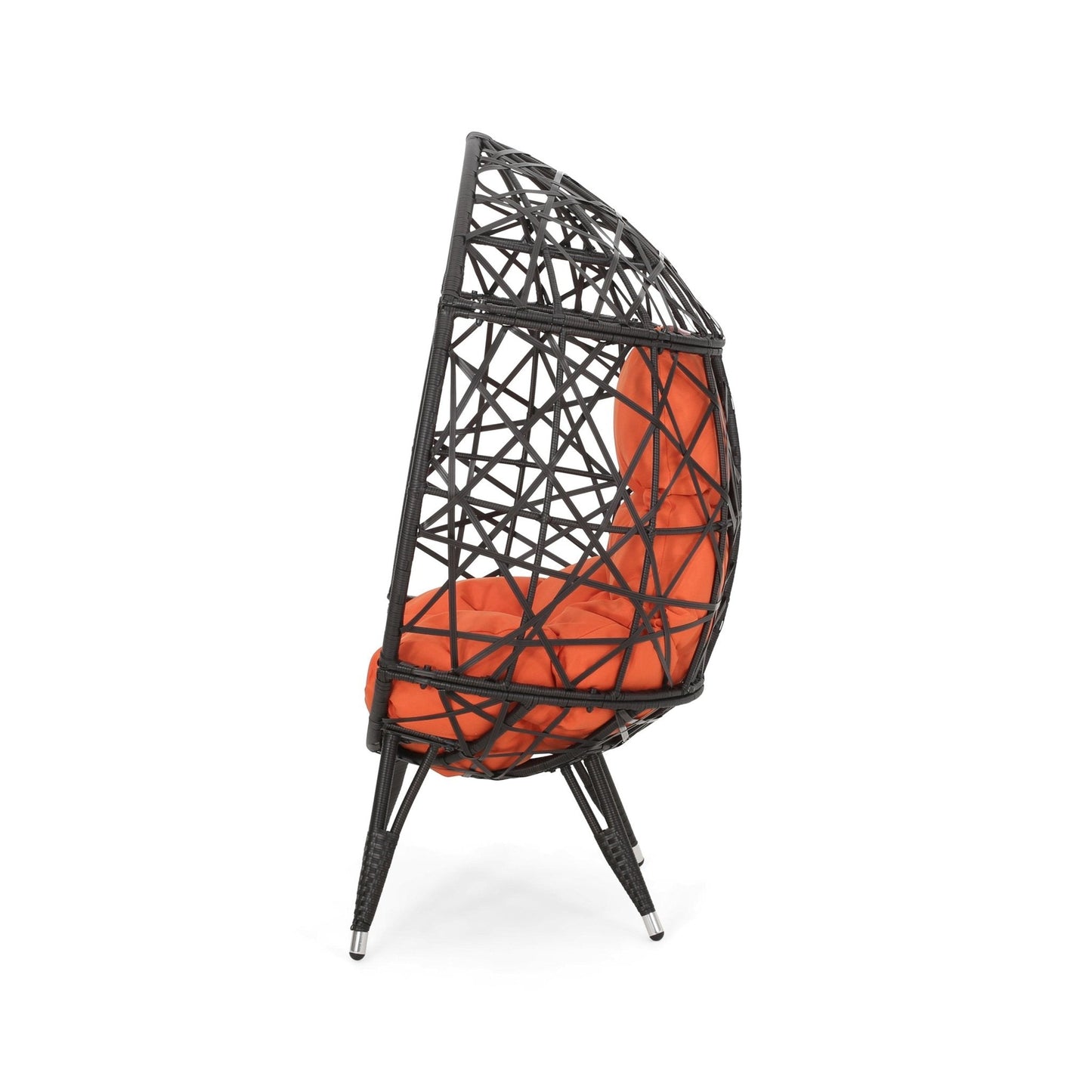 Outdoor Wicker Teardrop Chair with Cushion