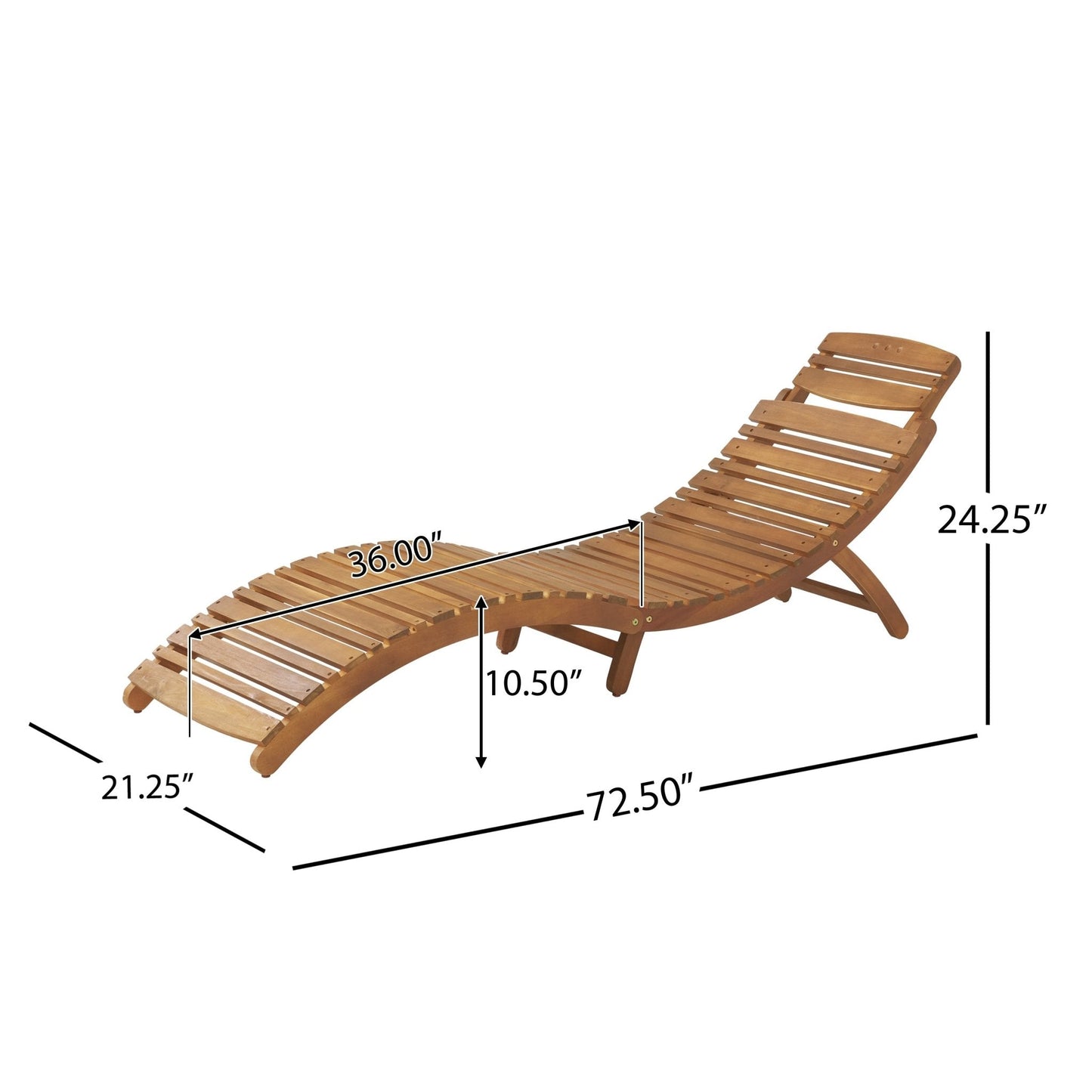 Outdoor Wood Folding Chaise Lounge
