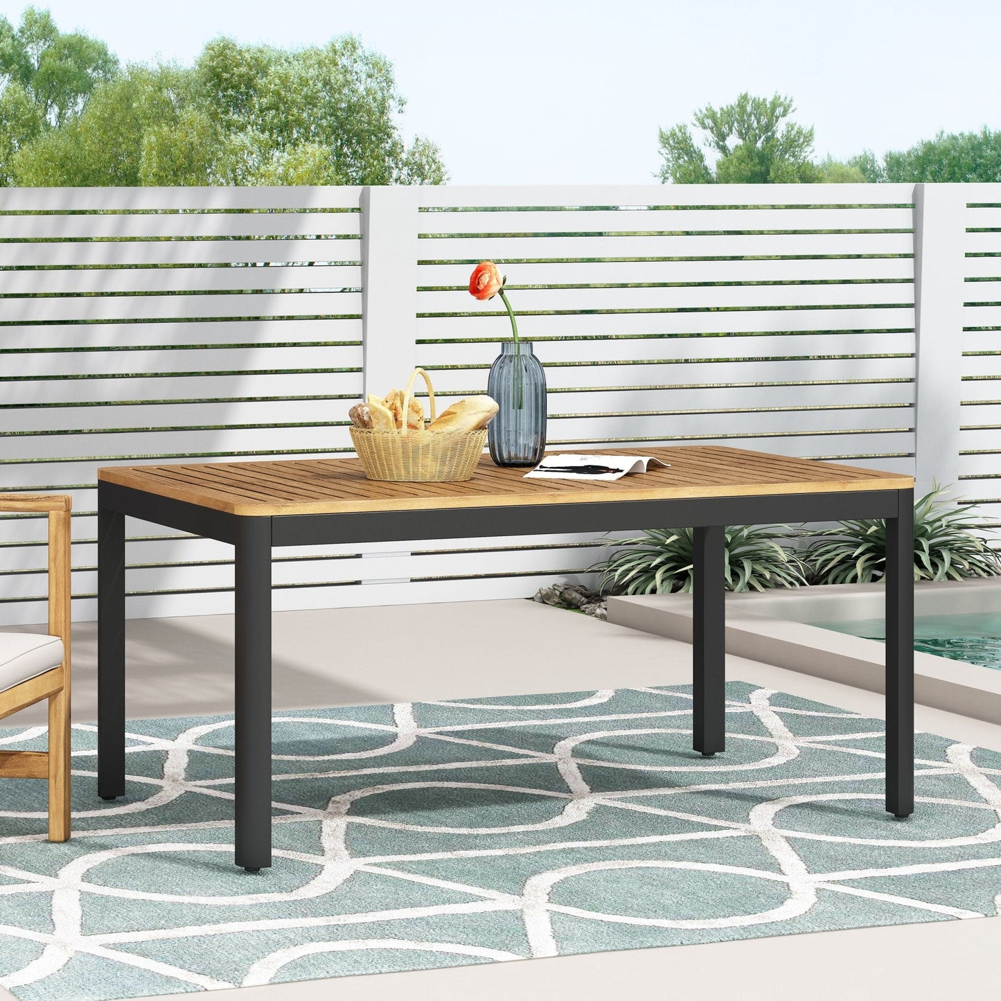 Outdoor Wooden Table with Anti Slip Sole