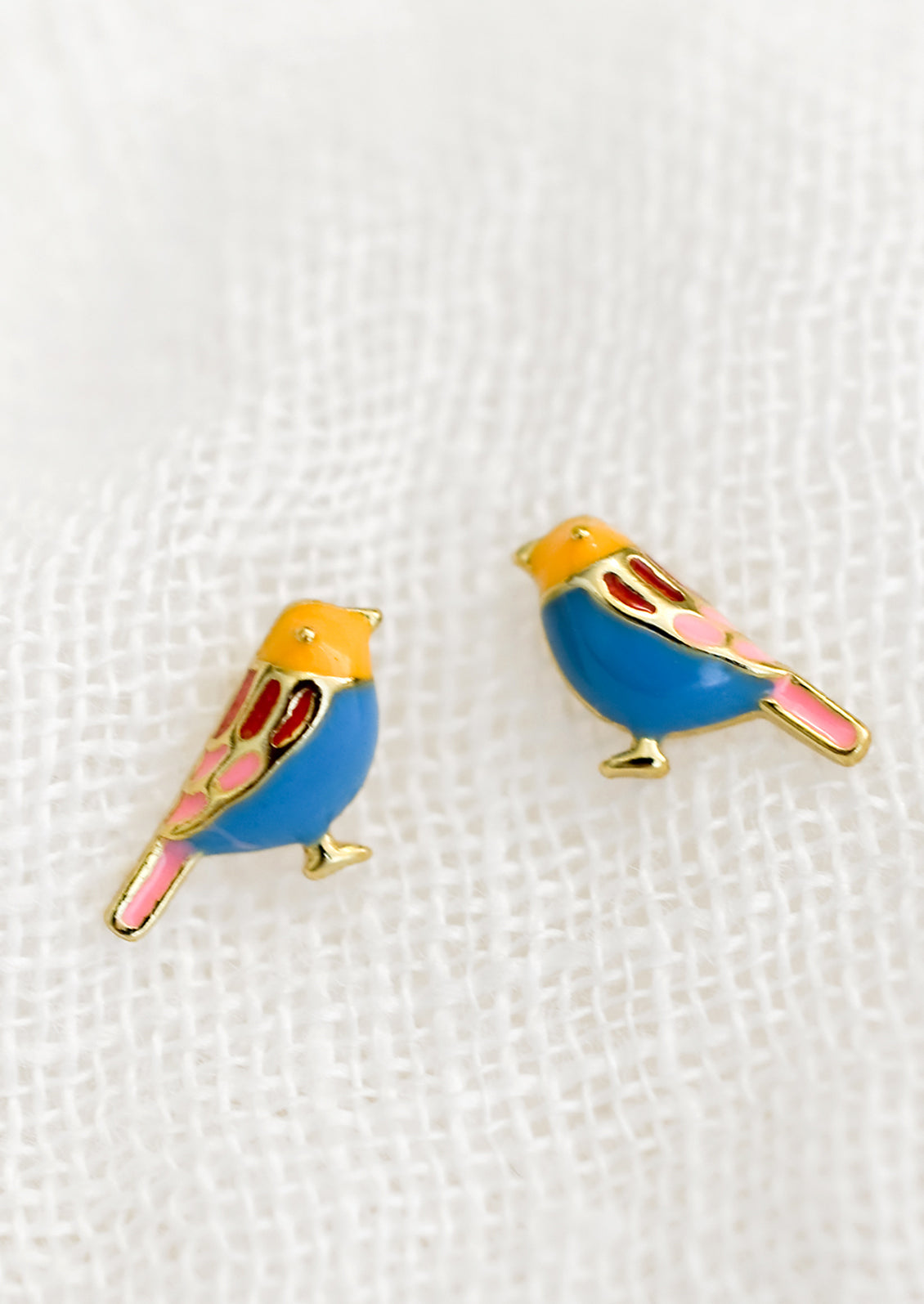 Painted Bird Stud Earrings