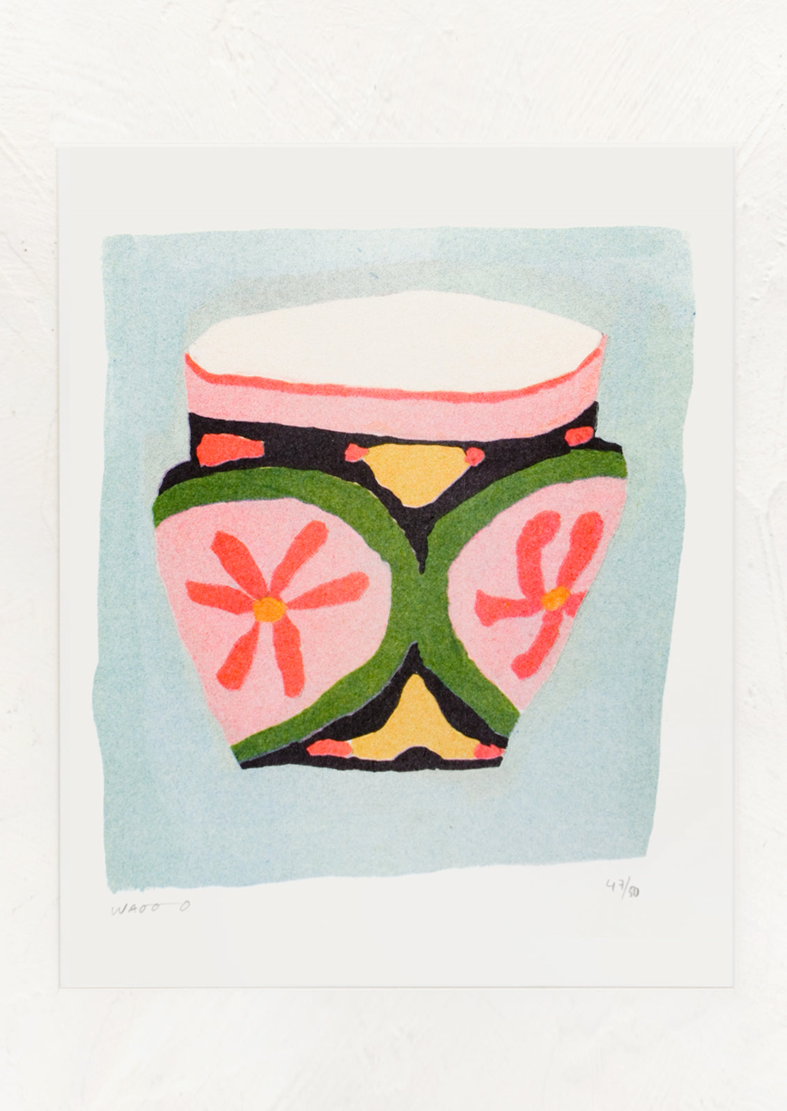 Painted Flowerpot Risograph Print