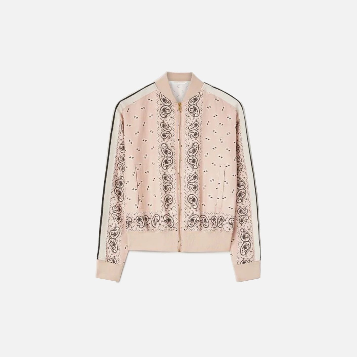 Palm Angels Paisley Track Bomber Jacket - Pink / Off White