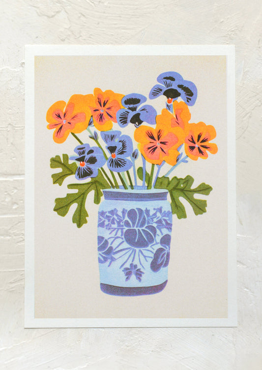 Pansies in Vase Print
