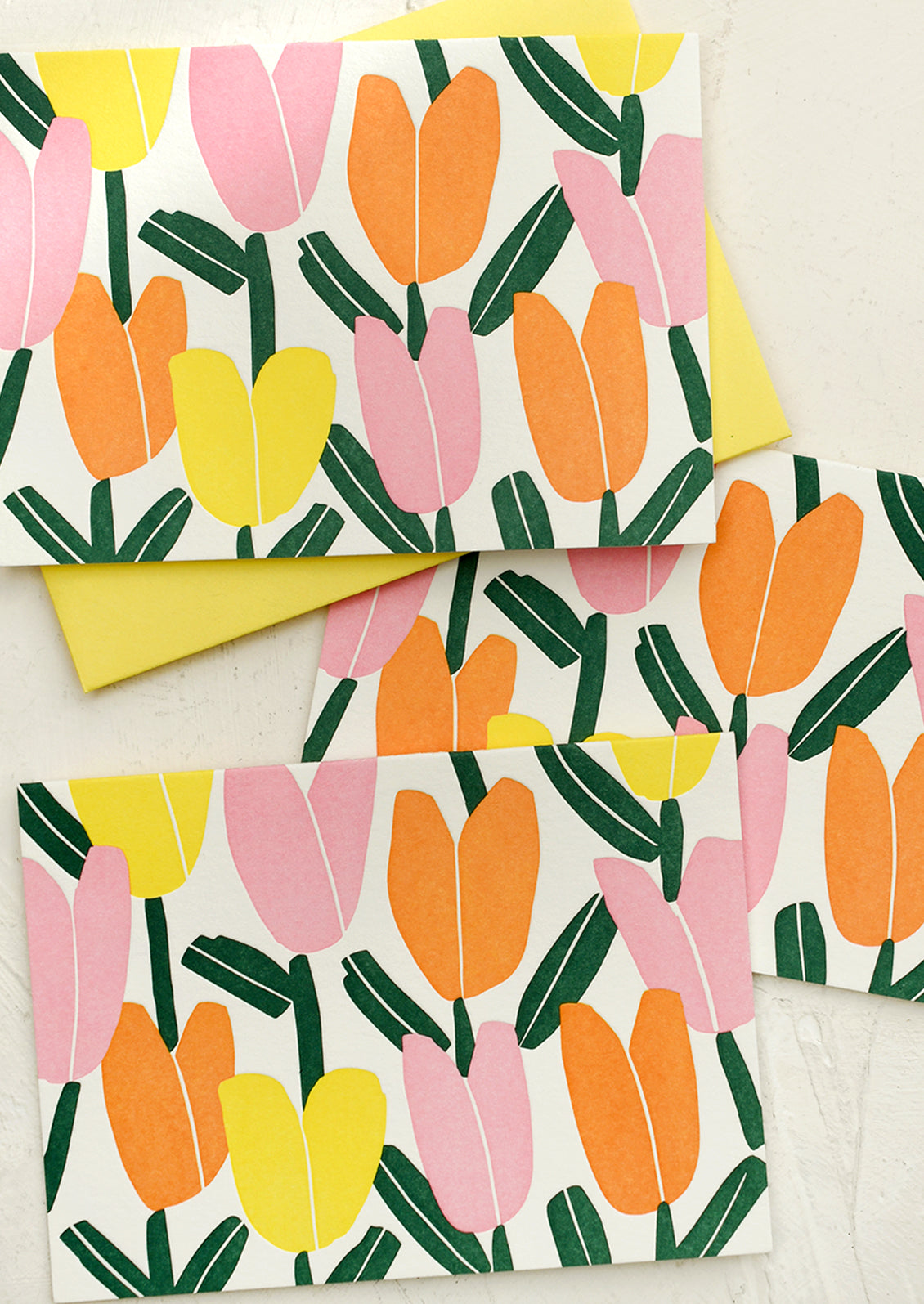 Paper Cut Tulips Blank Card Set
