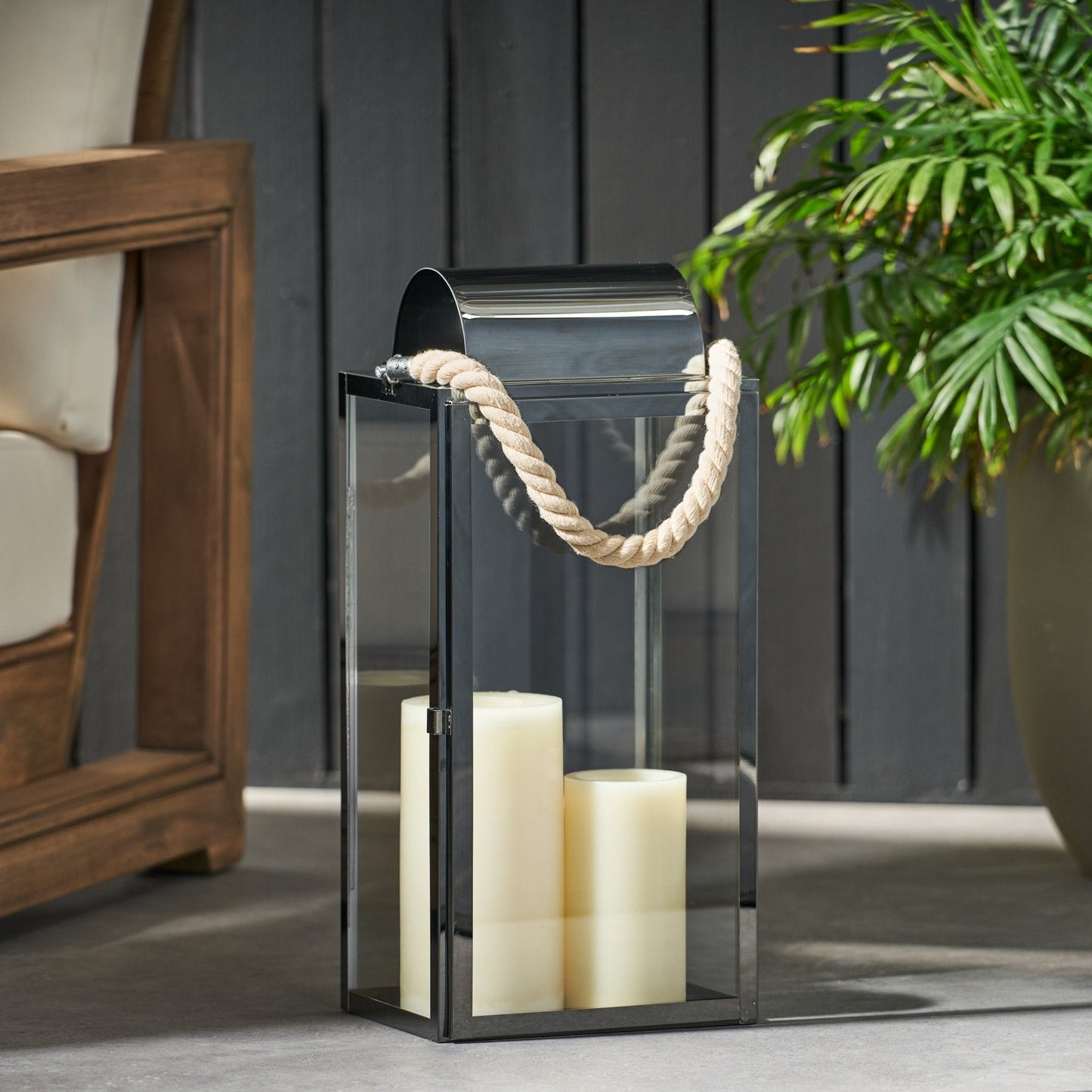 Paradigm 19"H Outdoor Stainless Steel with Rope Handle