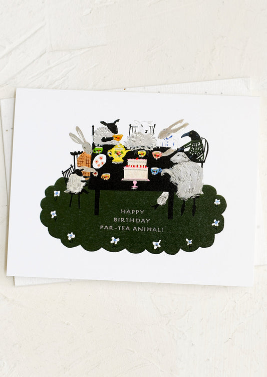 Animal Tea Party Birthday Card