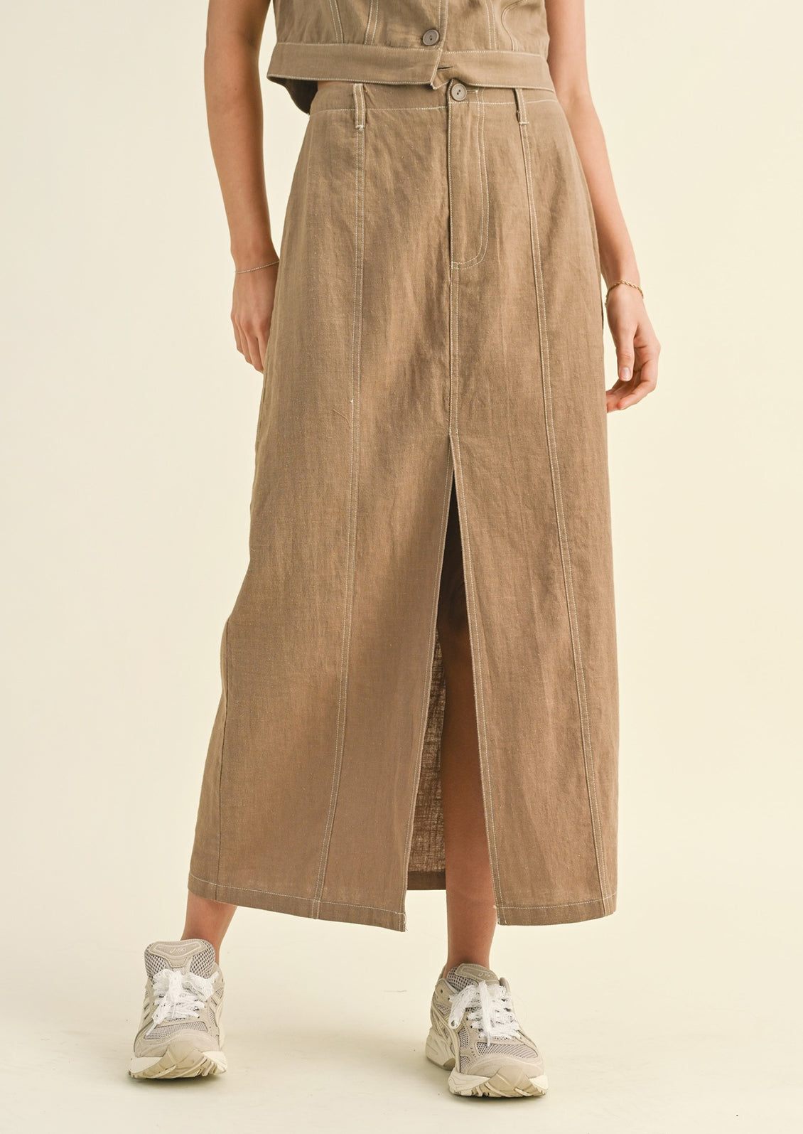 Perth Linen-Cotton Skirt