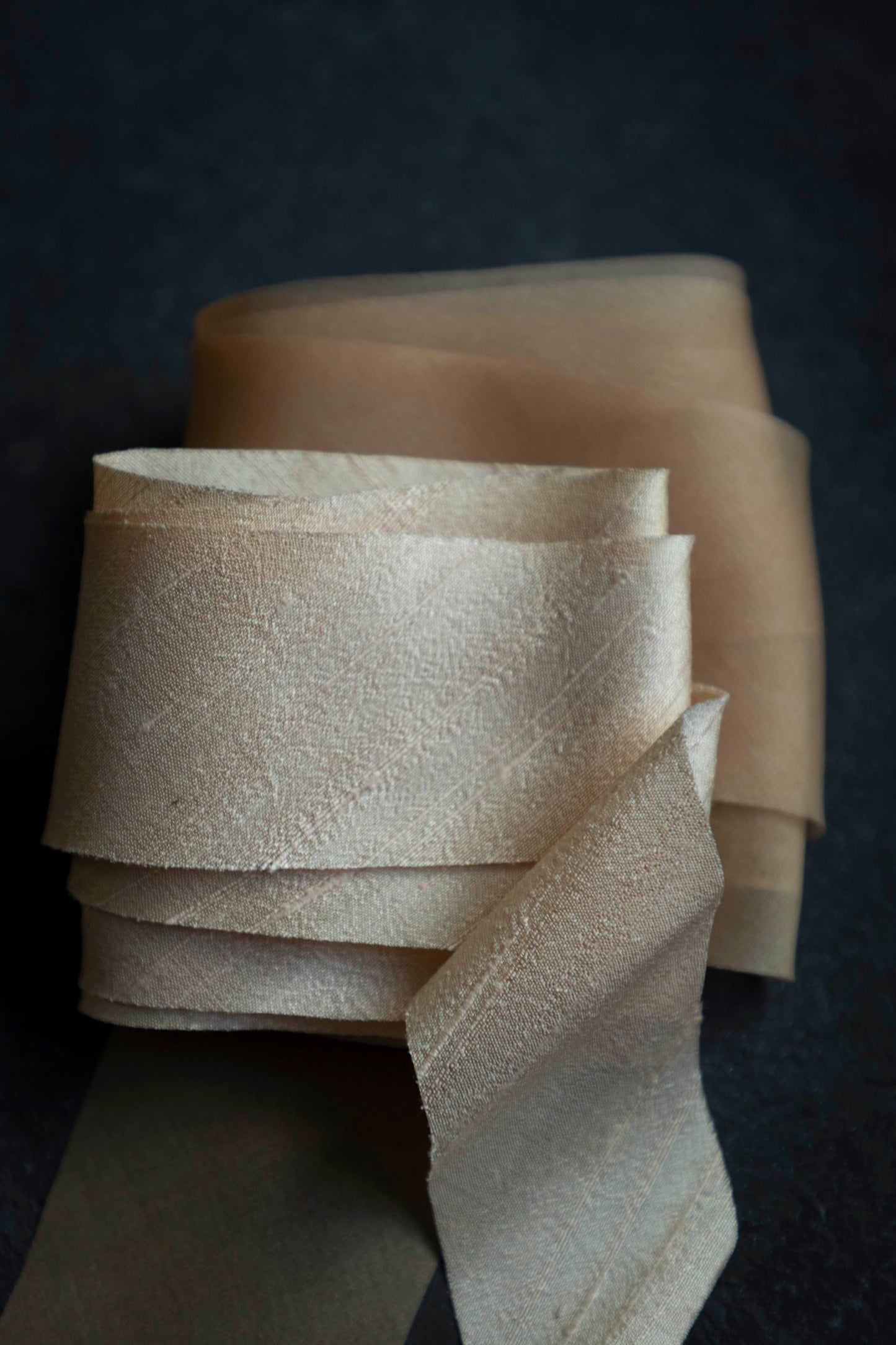 Peach {Dupioni} Silk Ribbon