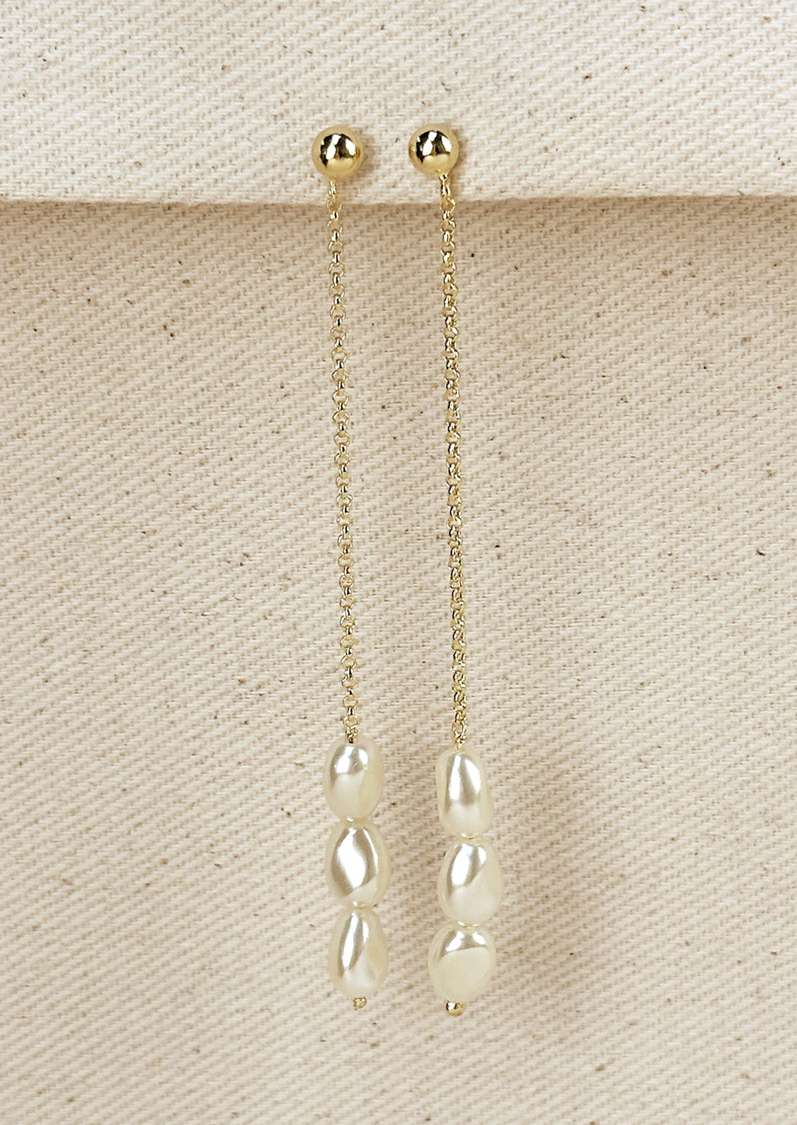 Baroque Pearl Chain Earrings