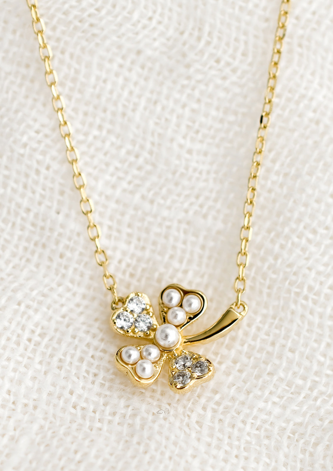 Pearled Clover Necklace