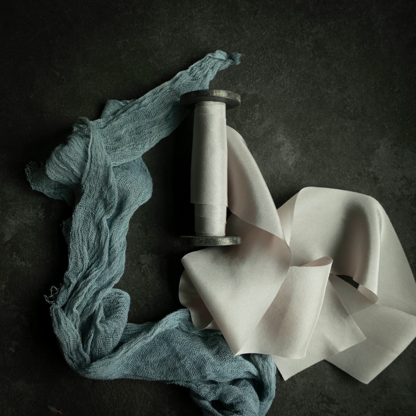 Pebble Gray Silk Ribbon