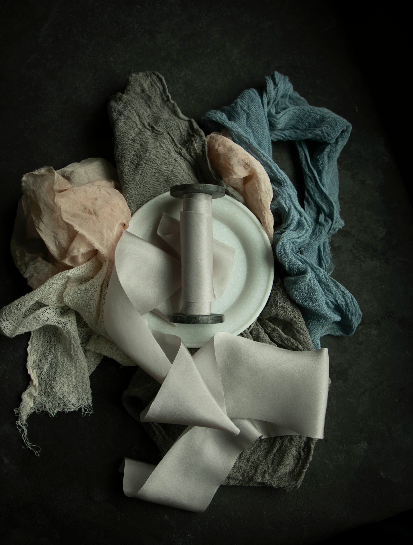 Pebble Gray Silk Ribbon