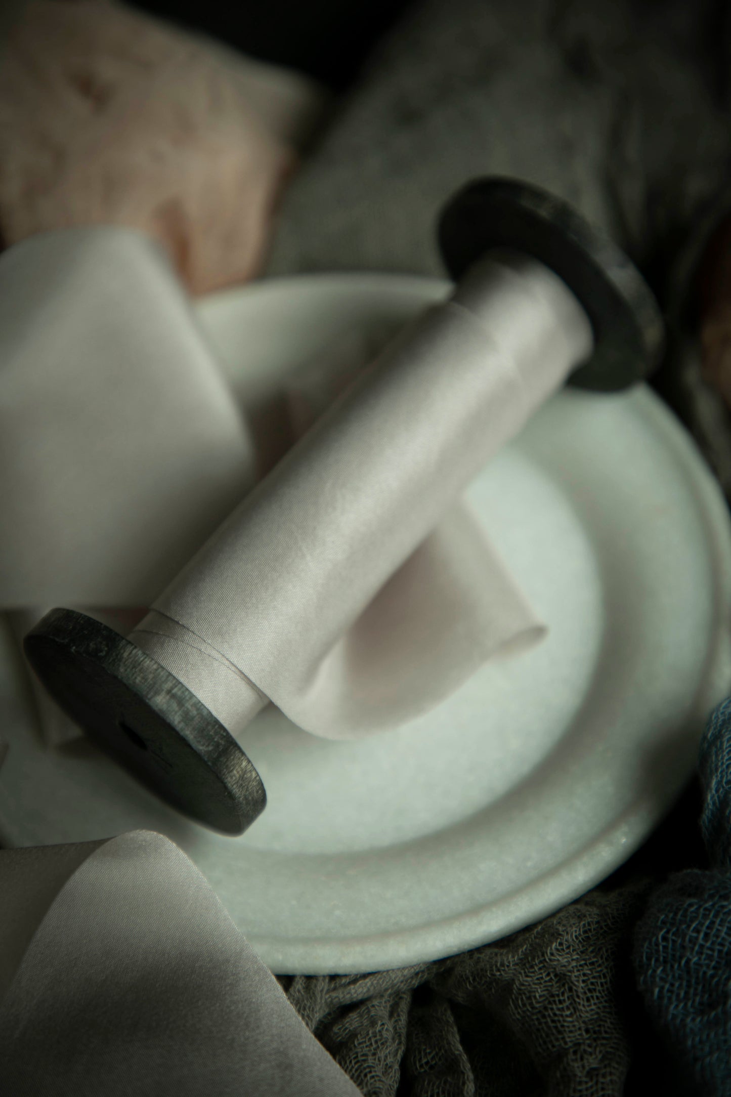 Pebble Gray Silk Ribbon