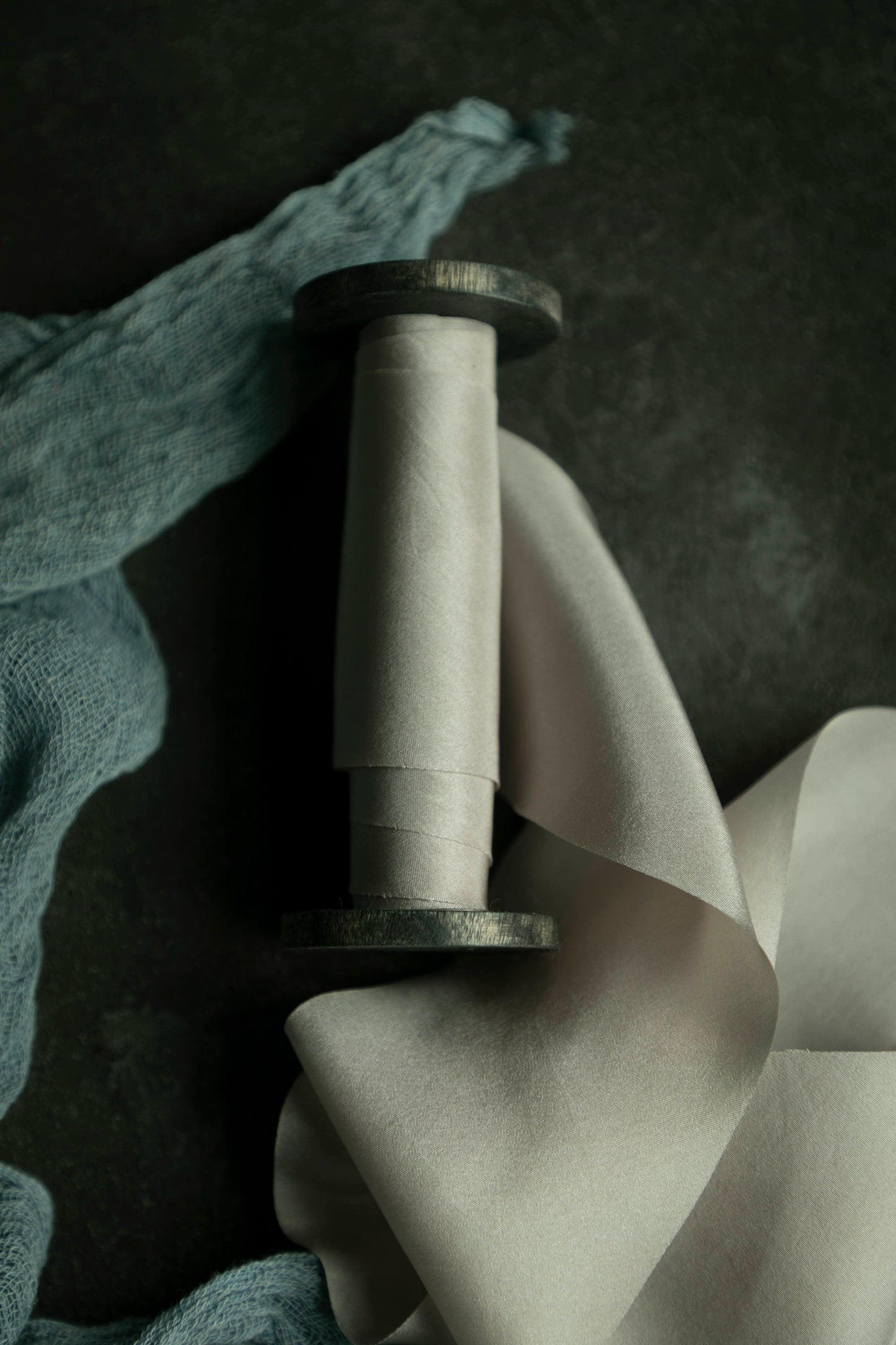 Pebble Gray Silk Ribbon