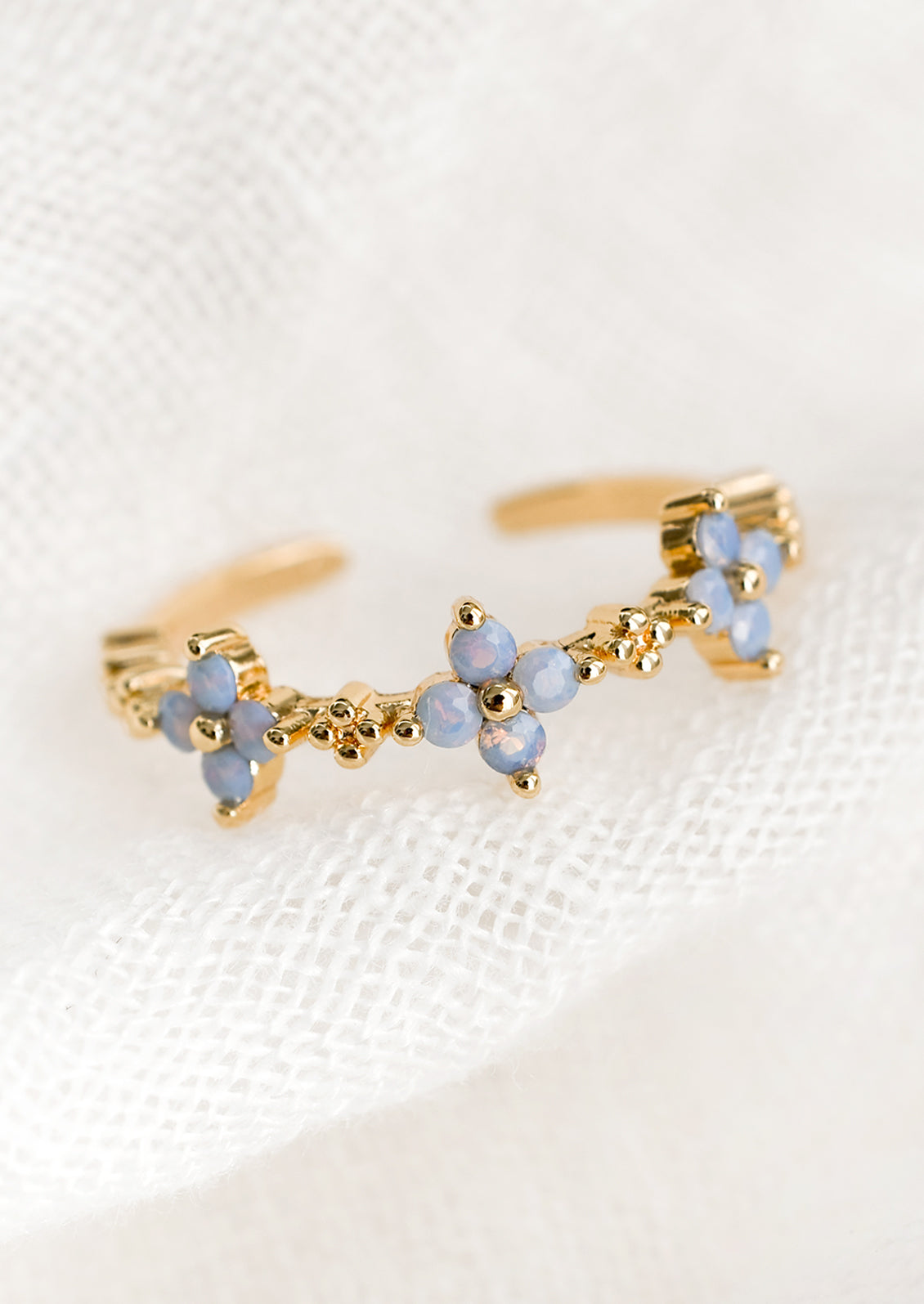 Periwinkle Opal Floral Ring