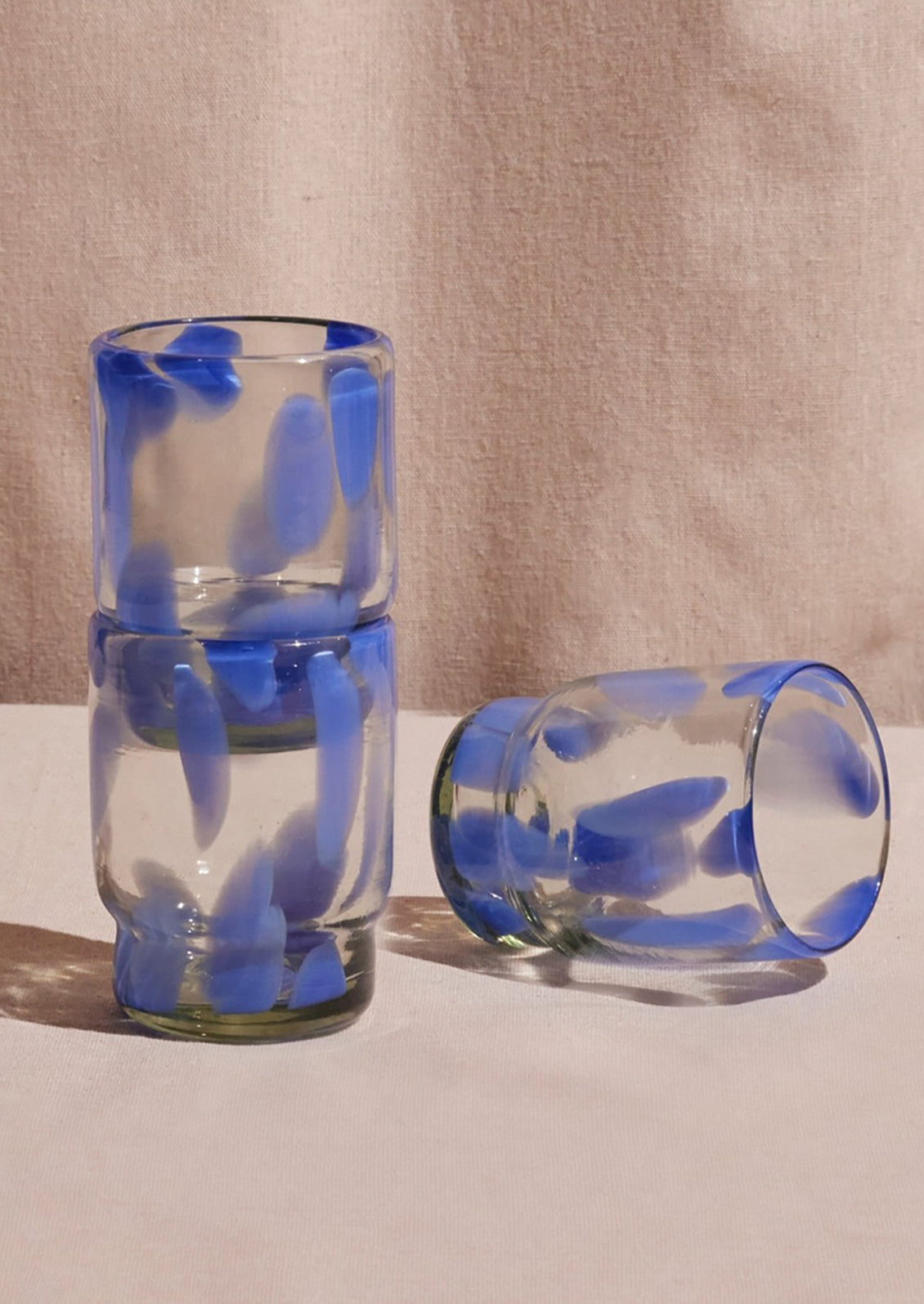 Periwinkle Speckle Glass Tumbler