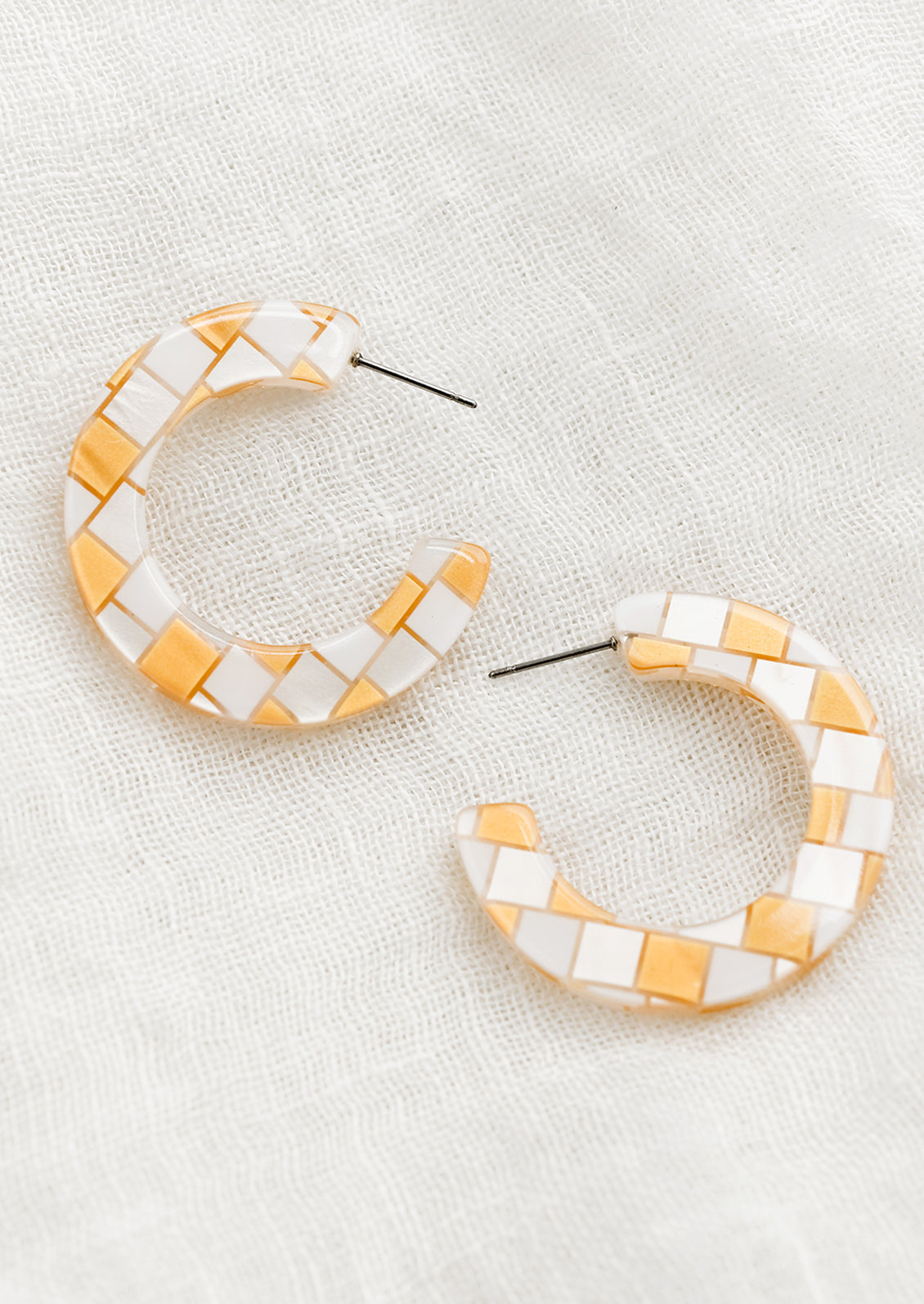 Picnic Check Hoop Earrings