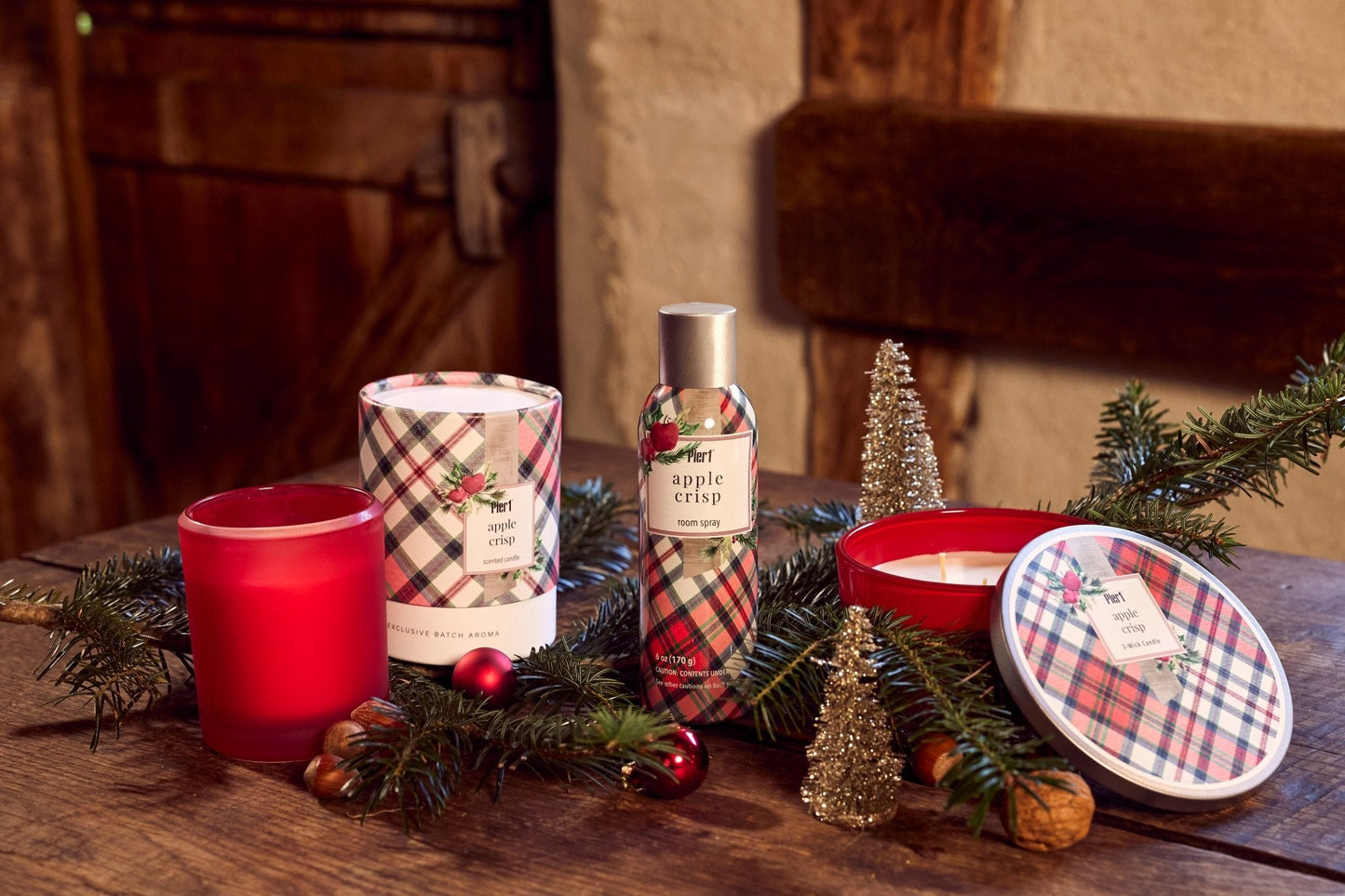 Pier 1 Apple Crisp Filled 3-Wick Candle 14oz