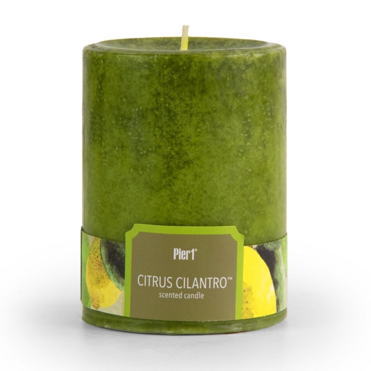 Pier 1 Citrus Cilantro® Mottled 3x4 Pillar Candle