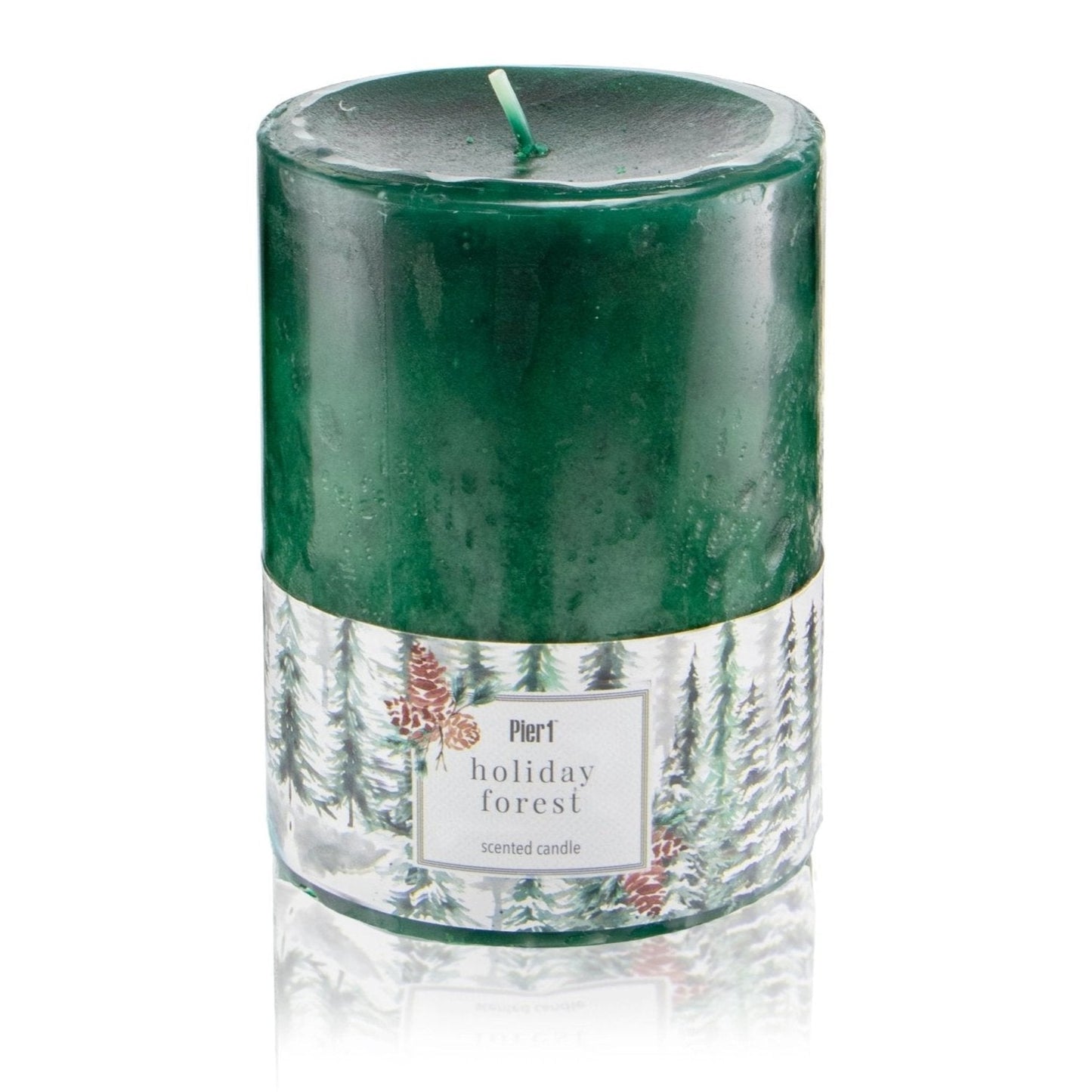 Pier 1 Holiday Forest 3x4 Mottled Pillar Candle