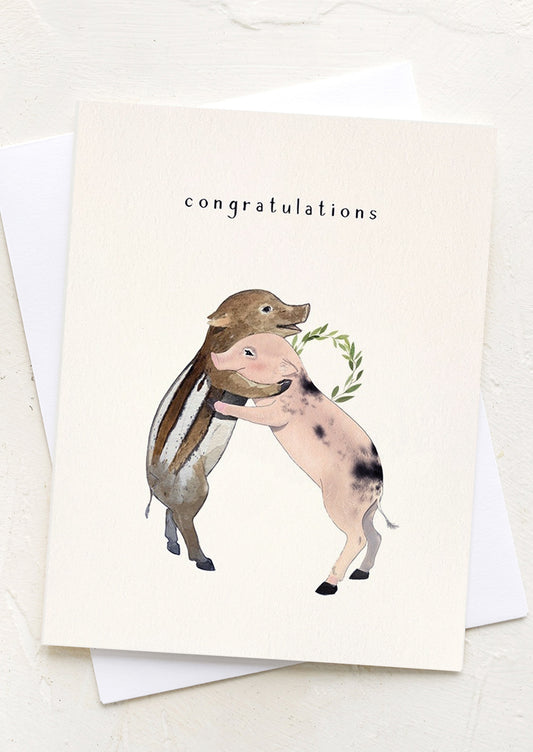 Pigs Congratulations Card