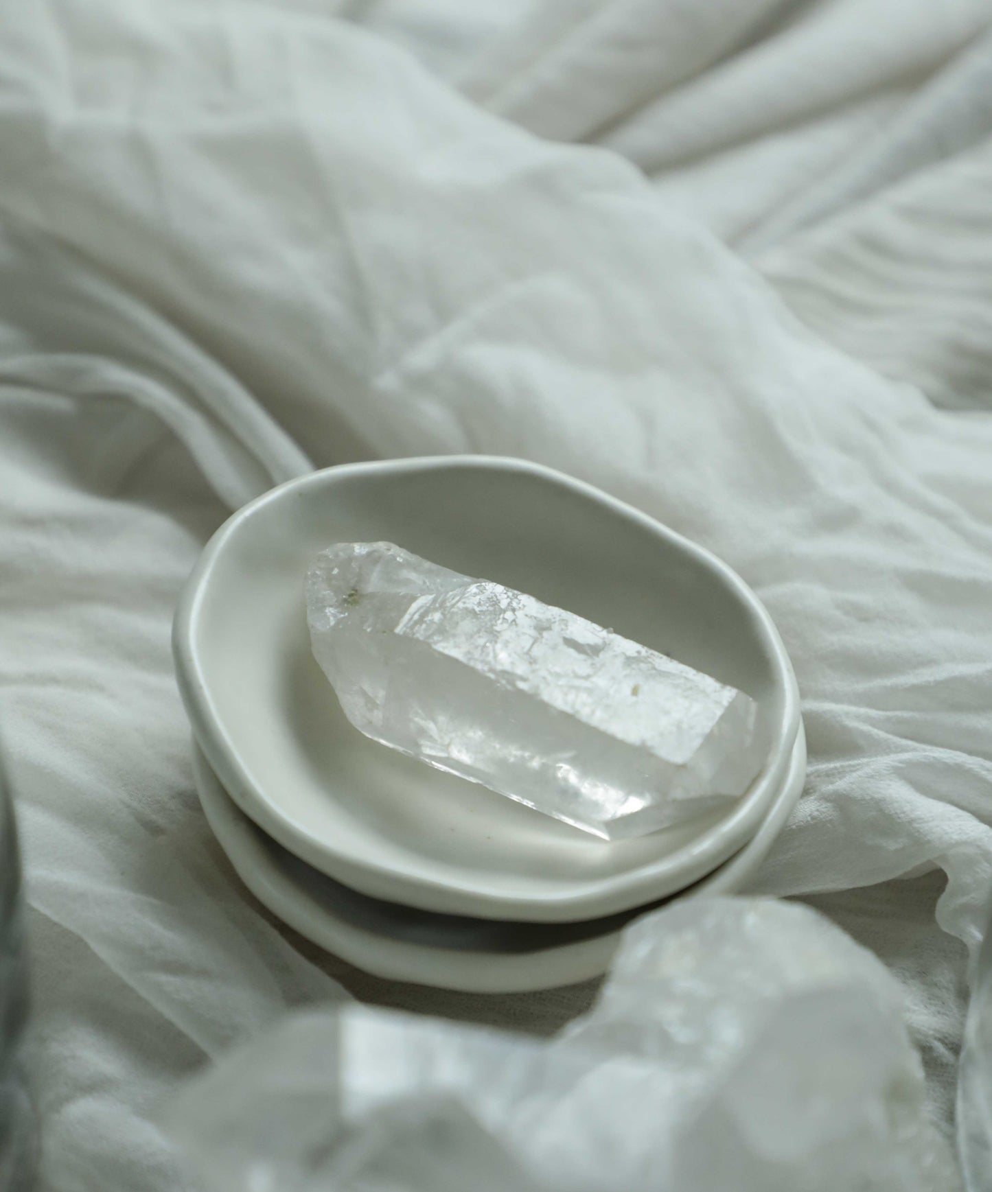 Handmade Ceramic Styling Dish {Satin White}