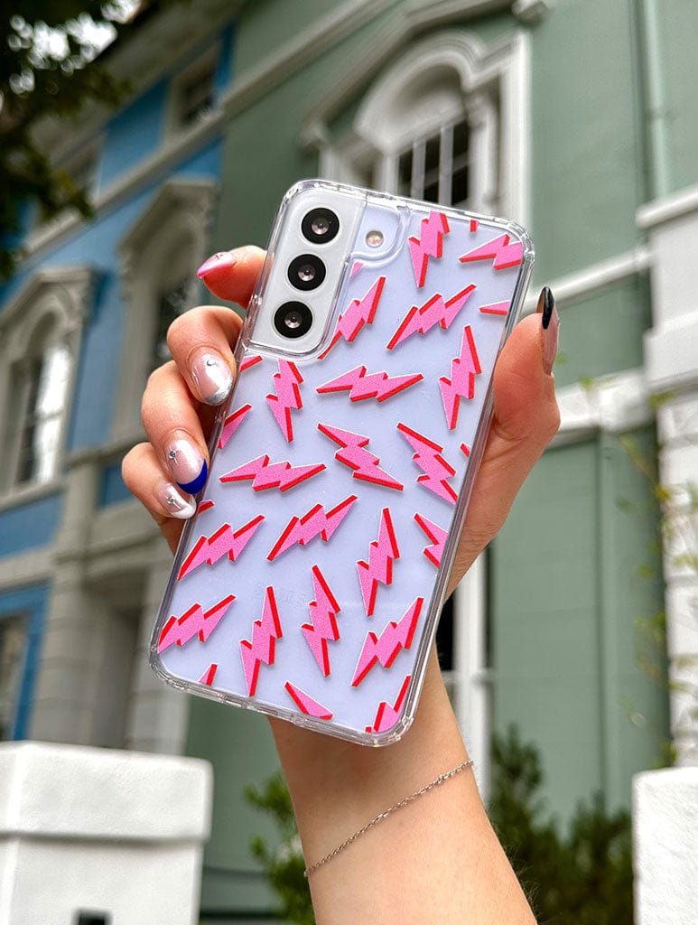 Pink and Red Lightening Bolt Android Case