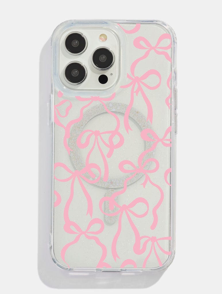 Pink Bows Glitter MagSafe iPhone Case