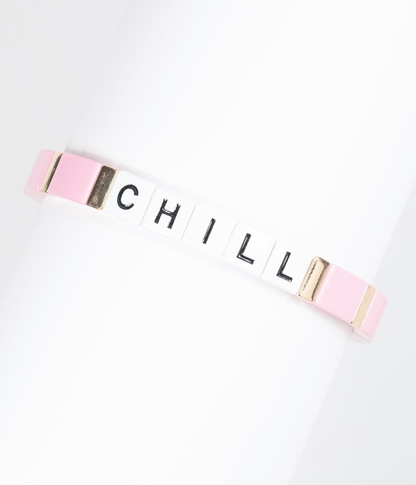 Pink & Gold Chill Word Bracelet