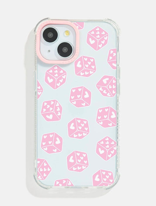 Pink Heart Dice Shock iPhone Case