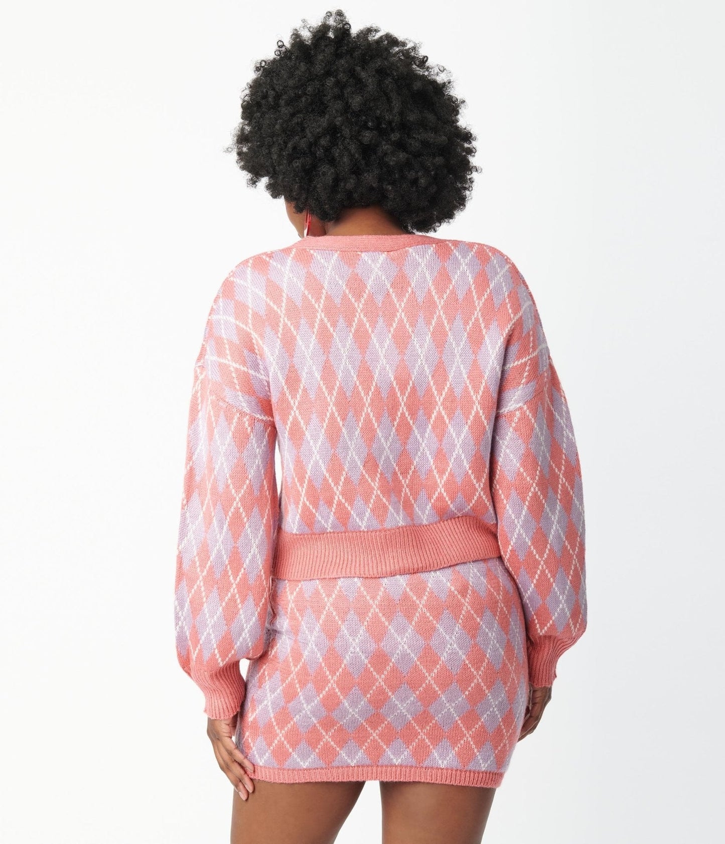 Pink & Purple Argyle Mini Skirt
