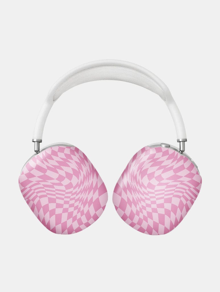 Pink Warped Check AirPods Max Case in Matte