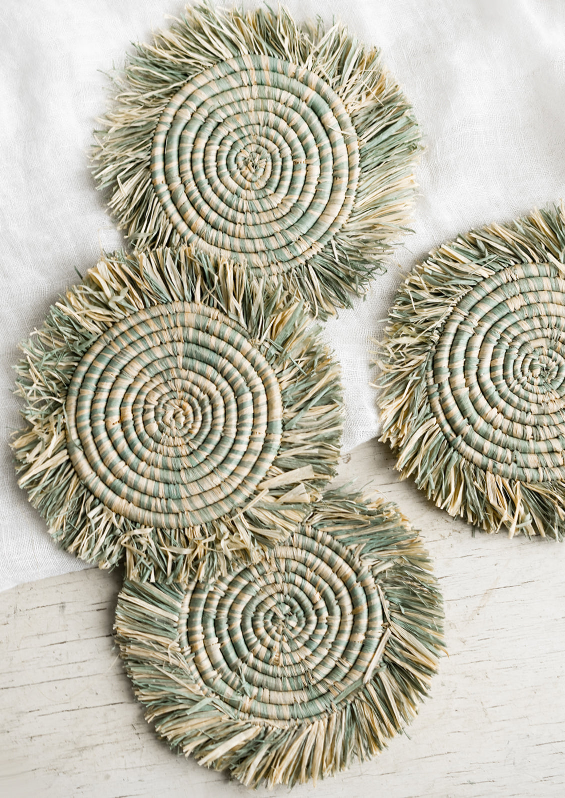 Placida Raffia Coaster Set
