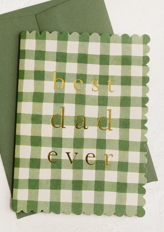 Gingham Best Dad Ever Card