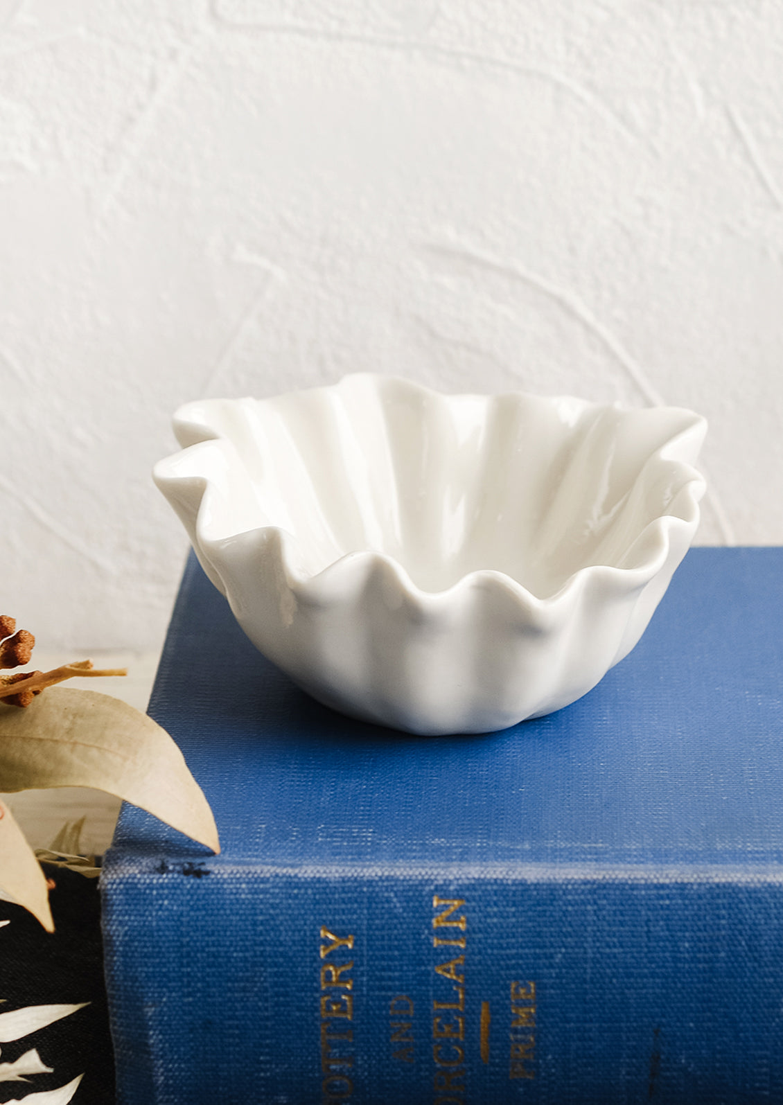Pleated Ceramic Catchall Bowl