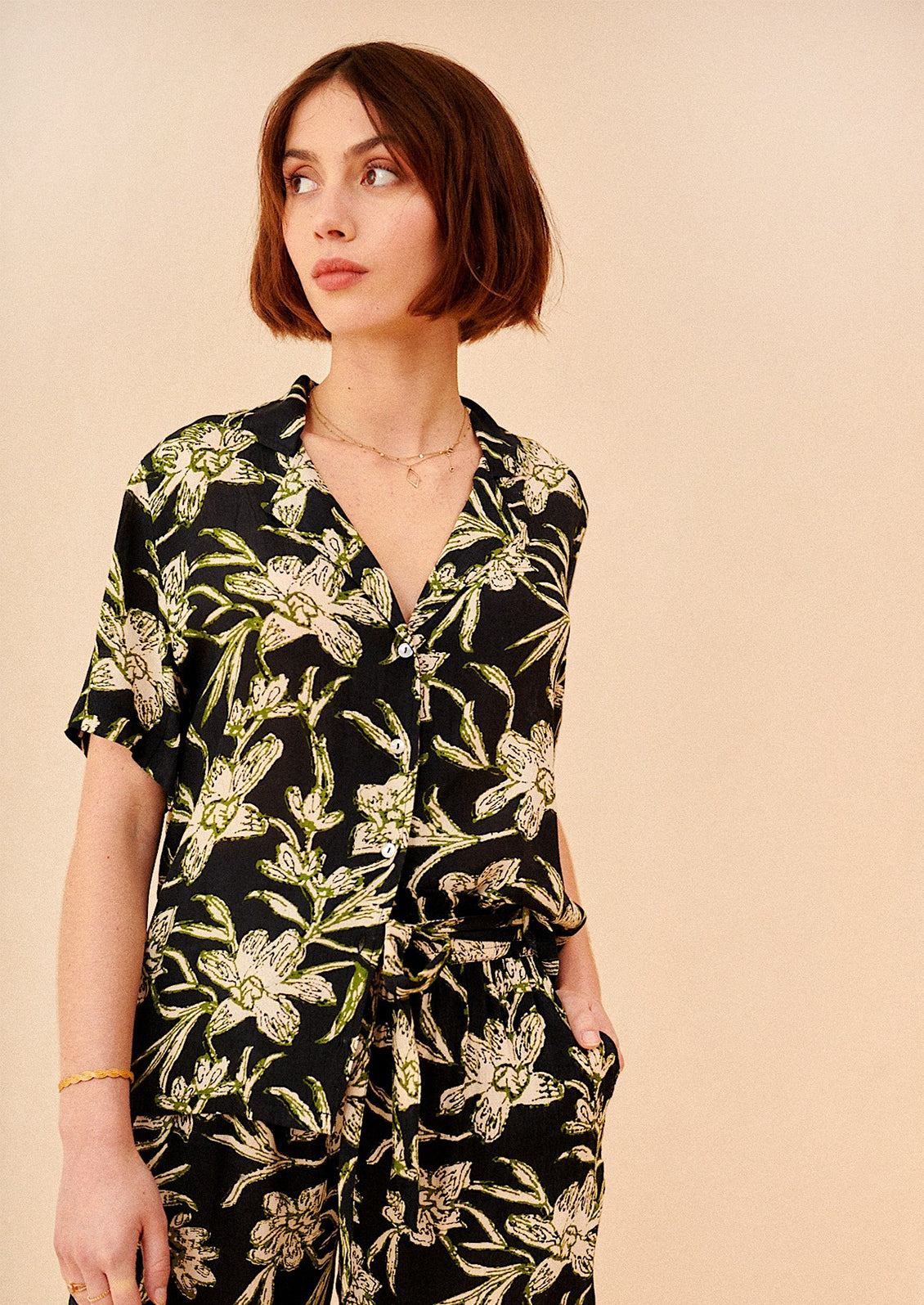 Plumeria Printed Shirt