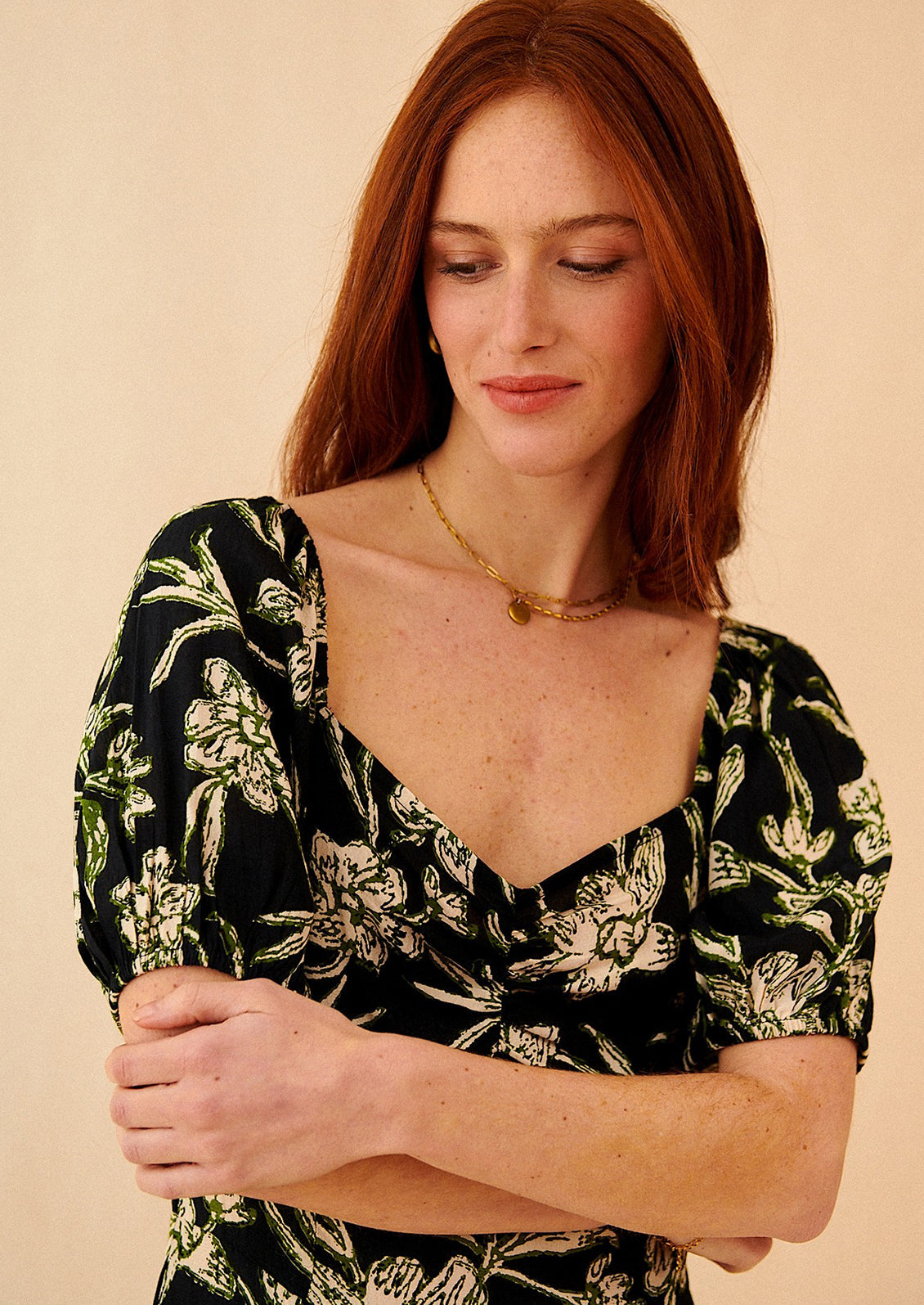 Plumeria Printed Midi Dress