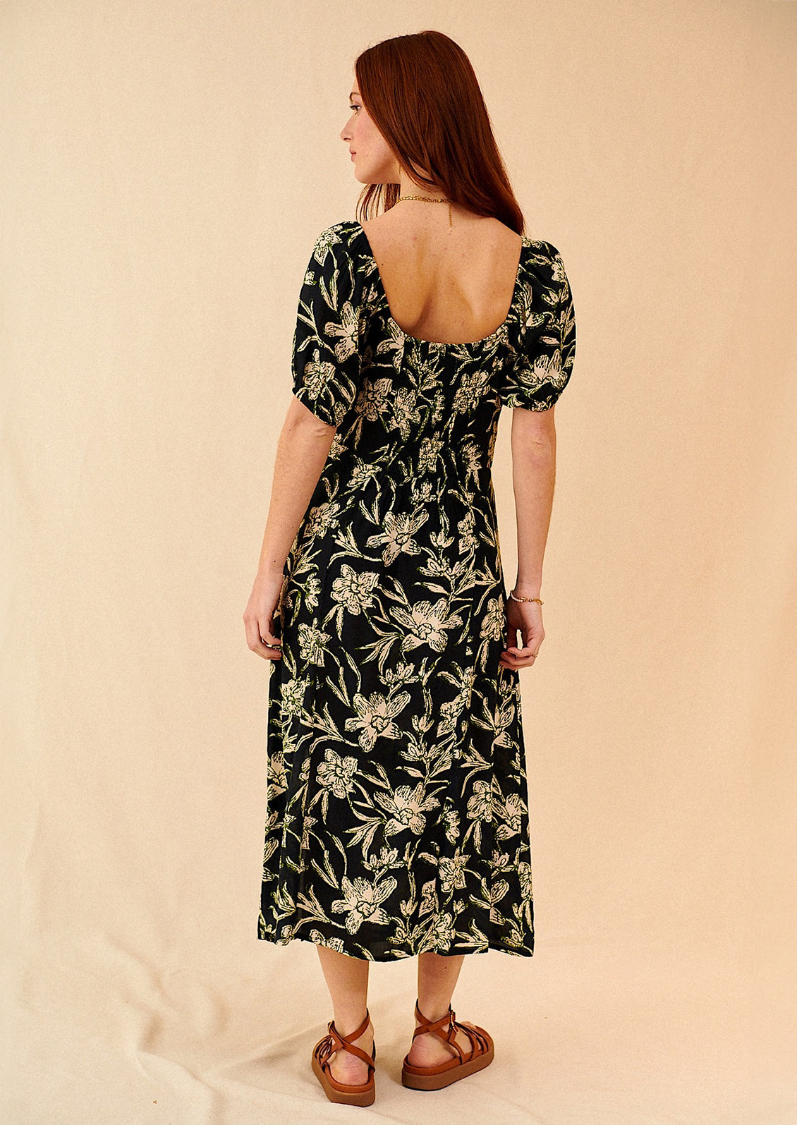 Plumeria Printed Midi Dress