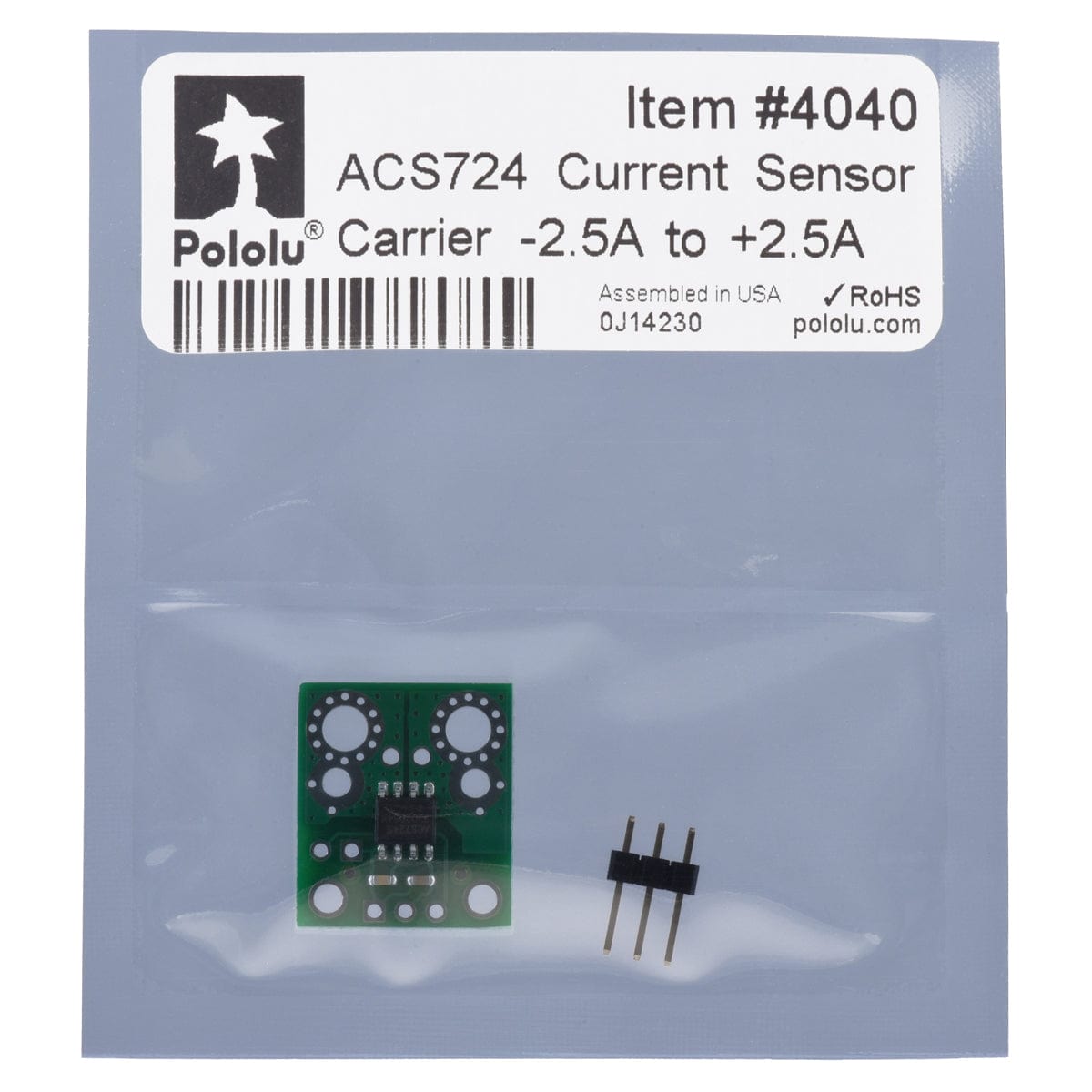 Pololu ACS724 Current Sensor Carrier -2.5A to +2.5A