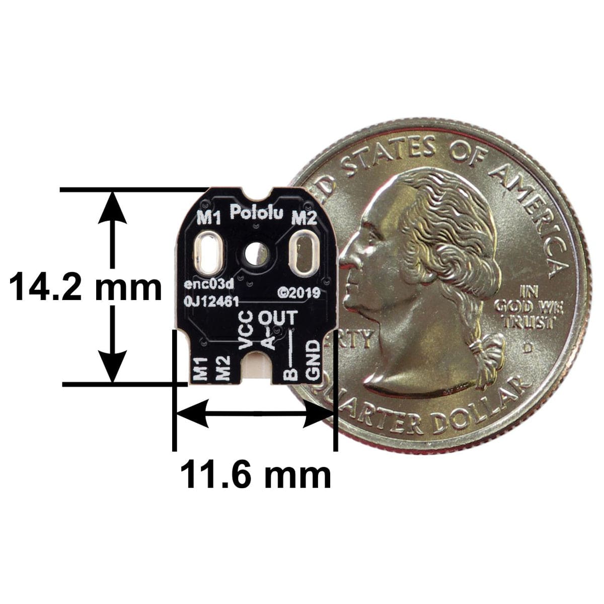 Pololu Magnetic Encoder Kit with Side-Entry Connector for Micro Metal Gearmotors (12 CPR, 2.7-18V)