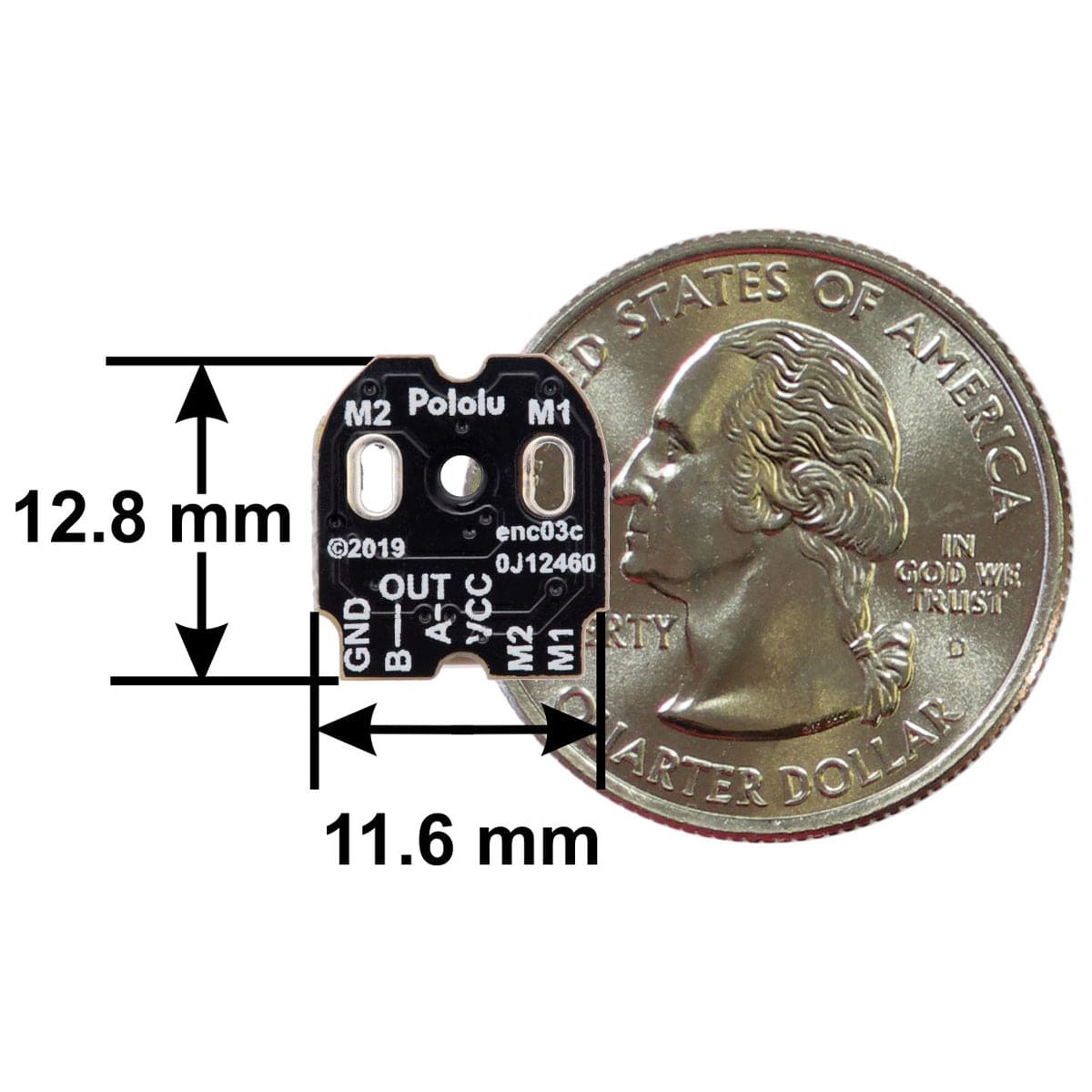 Pololu Magnetic Encoder Kit with Top-Entry Connector for Micro Metal Gearmotors (12 CPR, 2.7-18V)