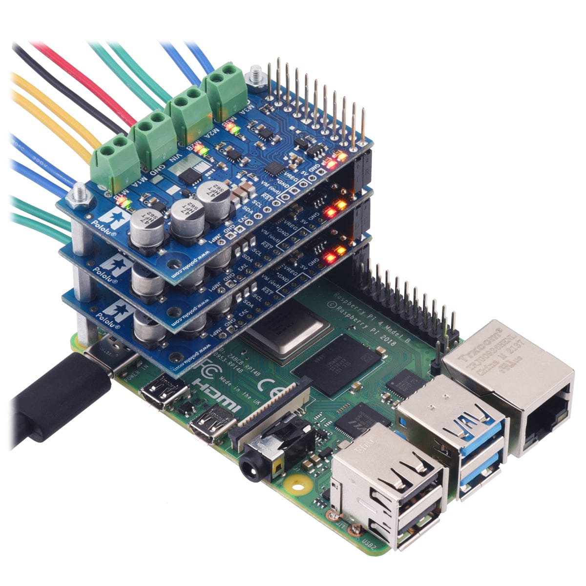 Pololu Motoron M3H550 Triple Motor Controller for Raspberry Pi