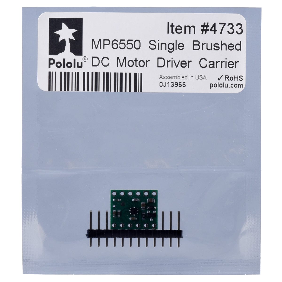 Pololu MP6550 Single Brushed DC Motor Driver Carrier