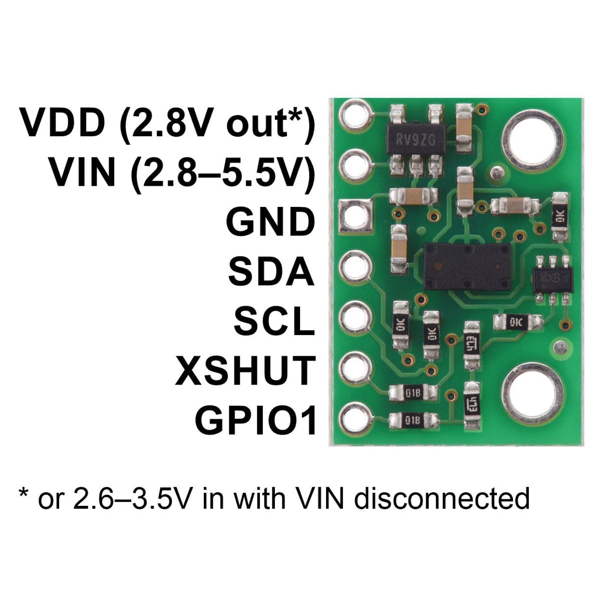 Pololu VL53L4CD Time-of-Flight Distance Sensor Carrier with Voltage Regulator (120cm Max)