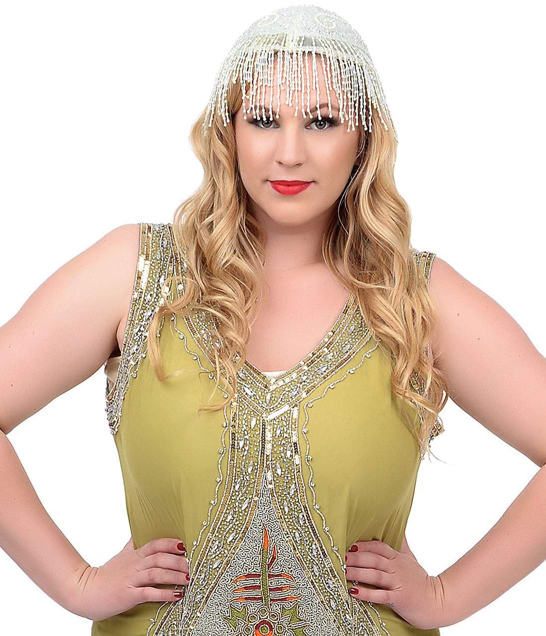 Special Order - Unique Vintage Plus Size 1920s Green & Silver Embroidered & Hand Beaded Somerset Flapper Dress