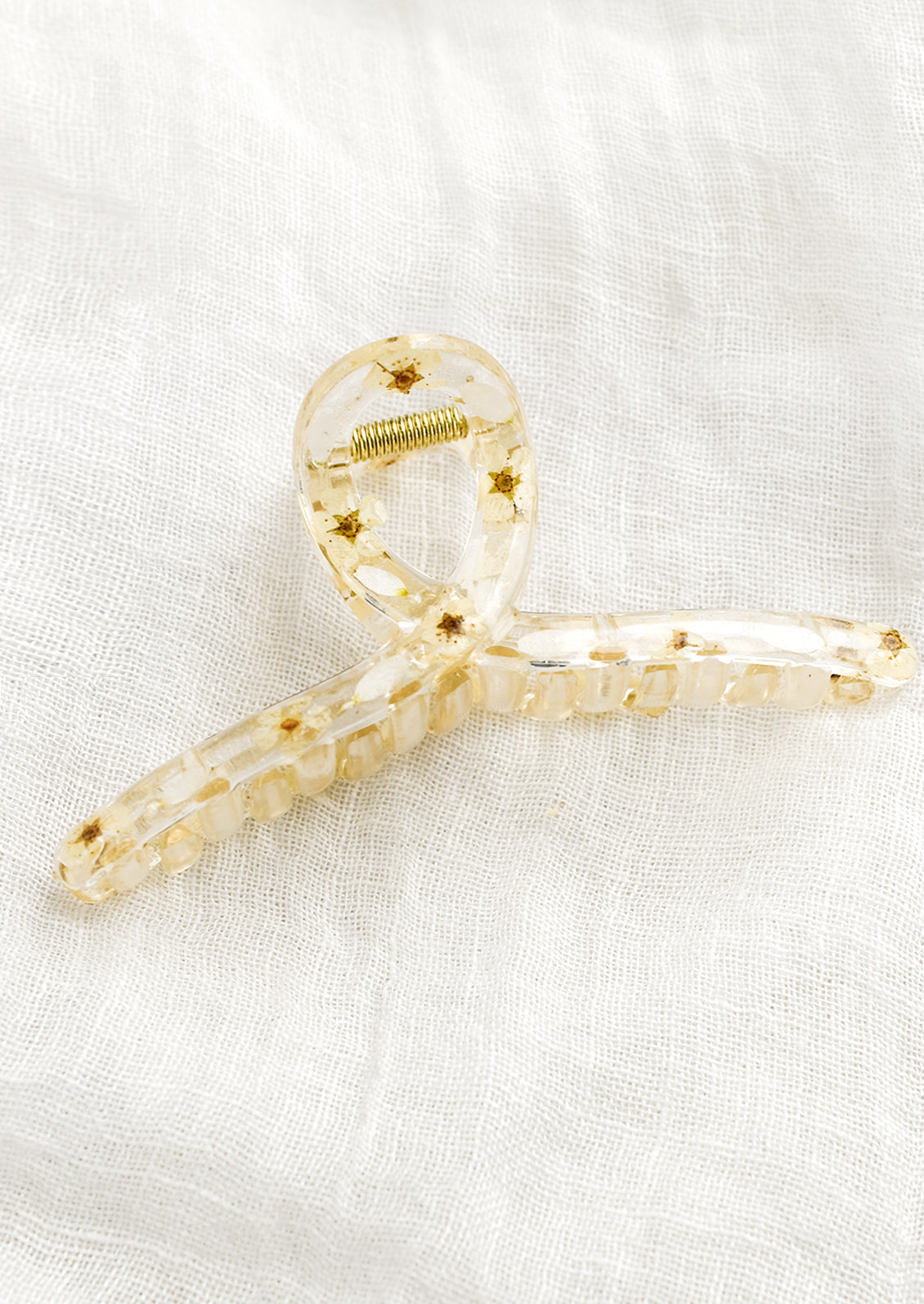 Pressed Floral Crescent Hair Claw