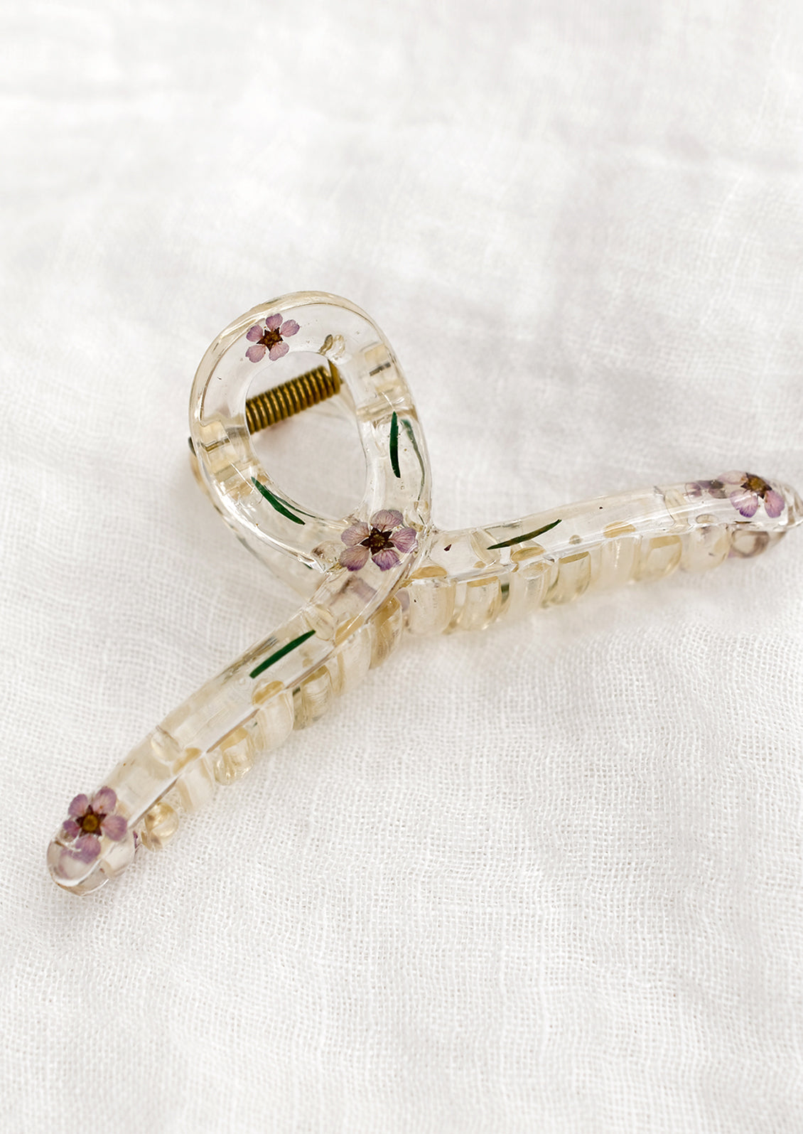 Pressed Floral Crescent Hair Claw