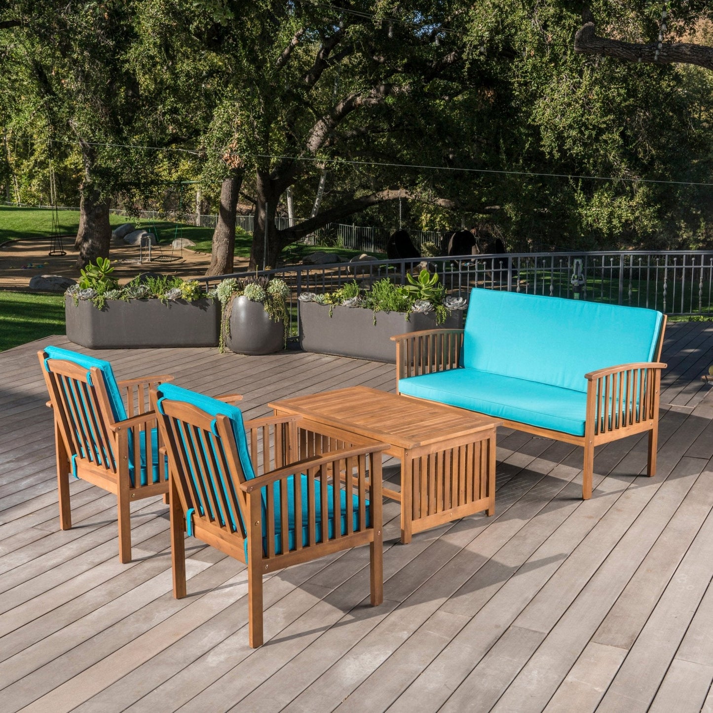 Prism 4-Piece Outdoor Patio Sofa Set with Coffee Table, 2 Chairs and Loveseat